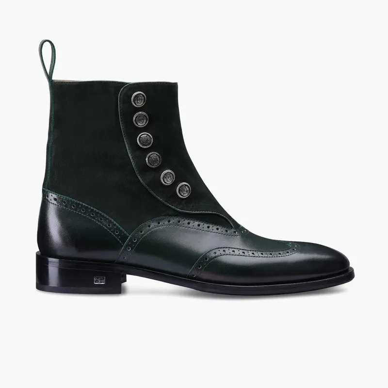 Men's Green Suede & Leather Brogue Boot sold by Armos