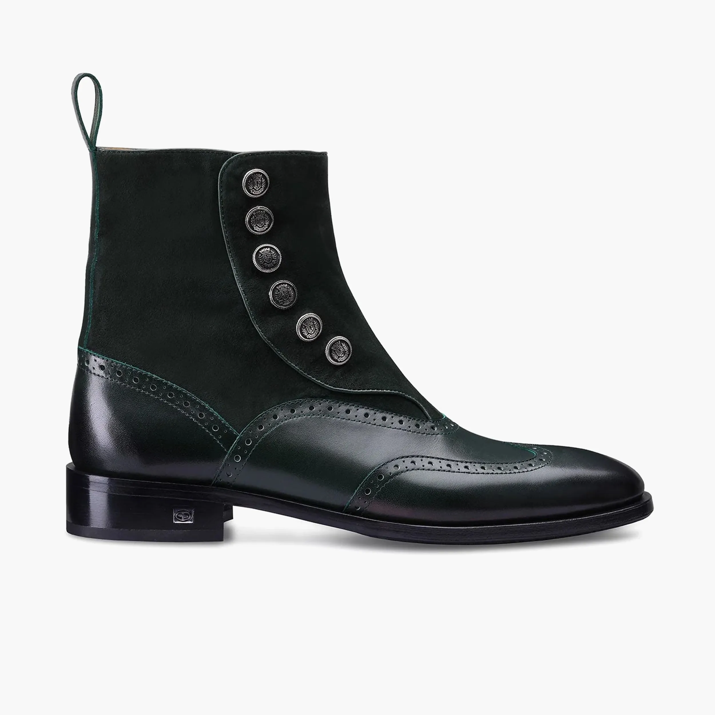 Men's Green Suede & Leather Brogue Boot sold by Armos