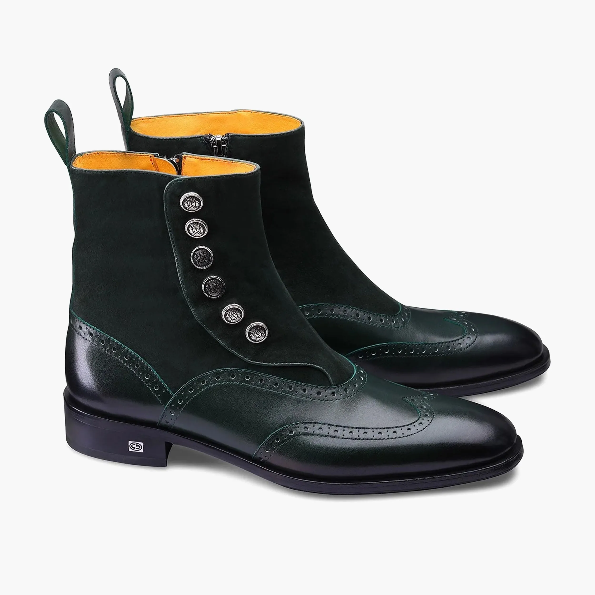 Men's Green Suede & Leather Brogue Boot sold by Armos product image thumbnail 2