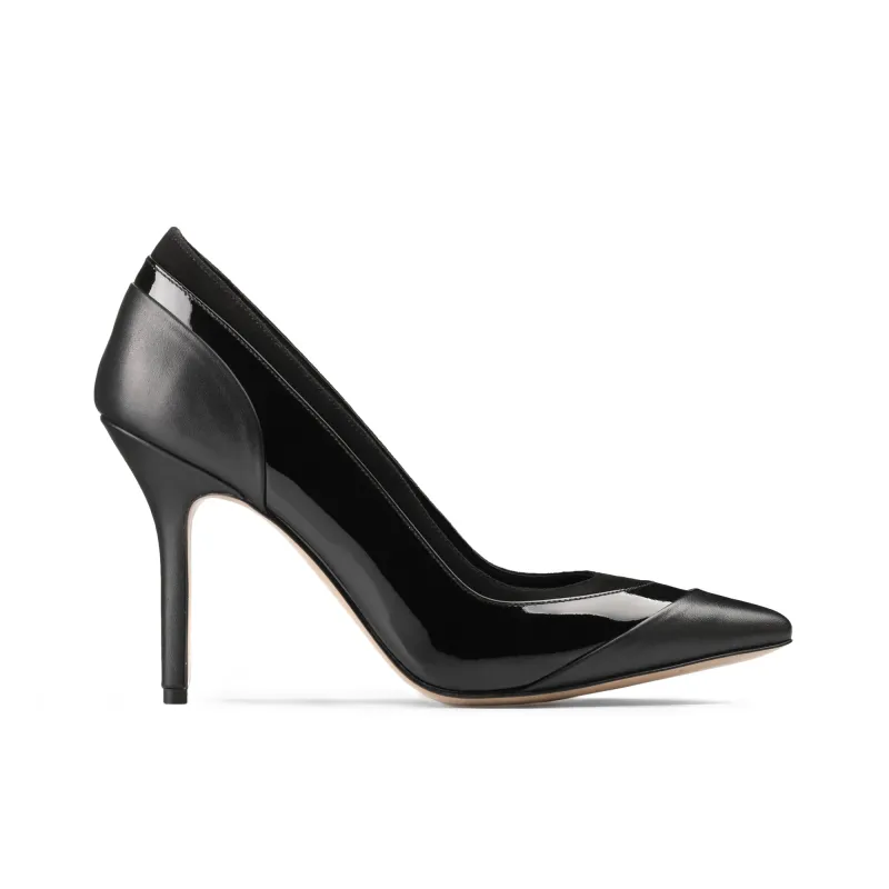 Women’s Black Pointed-Toe Leather Pump sold by Armos