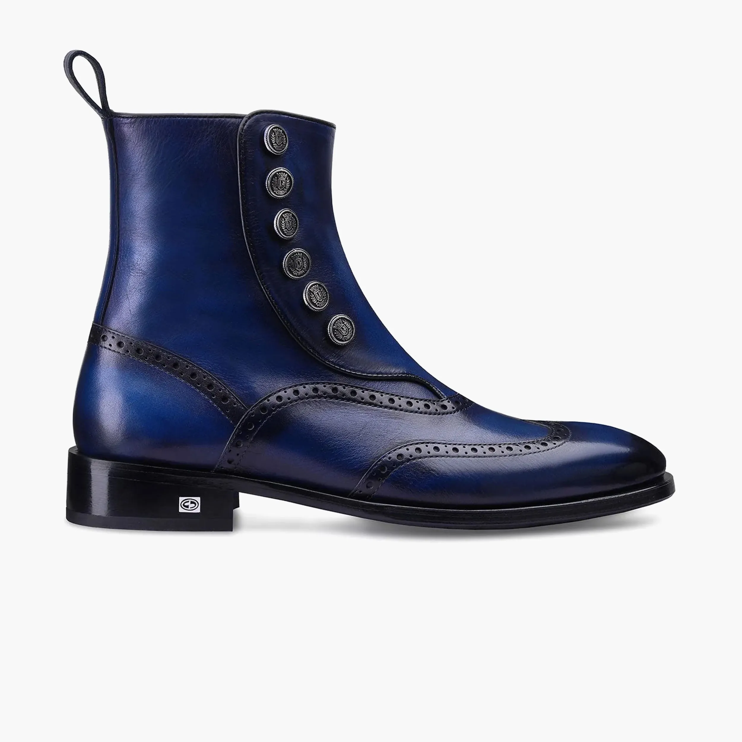 Men's Blue Leather Brogue Boot sold by Armos