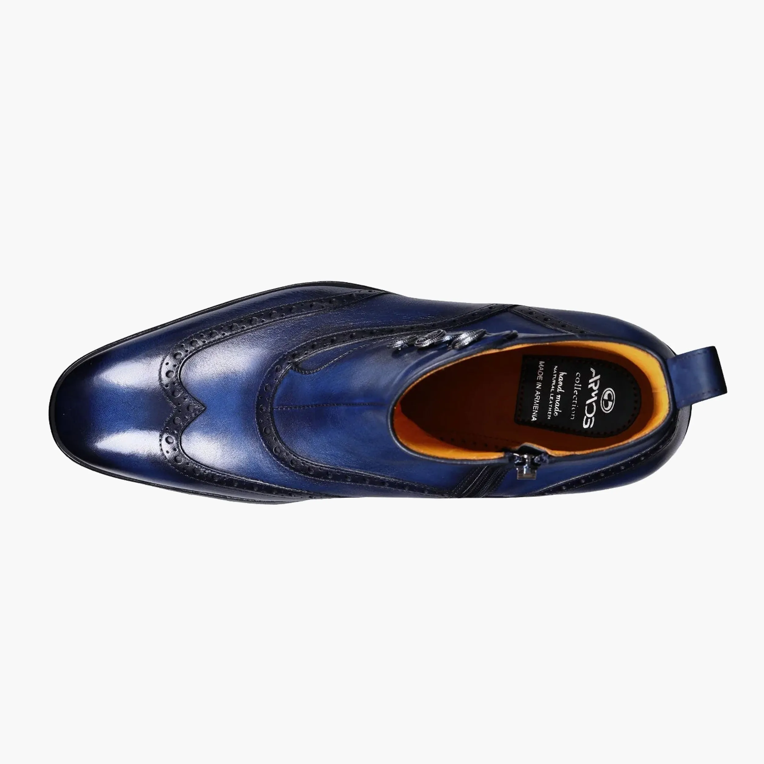 Men's Blue Leather Brogue Boot sold by Armos product image thumbnail 4