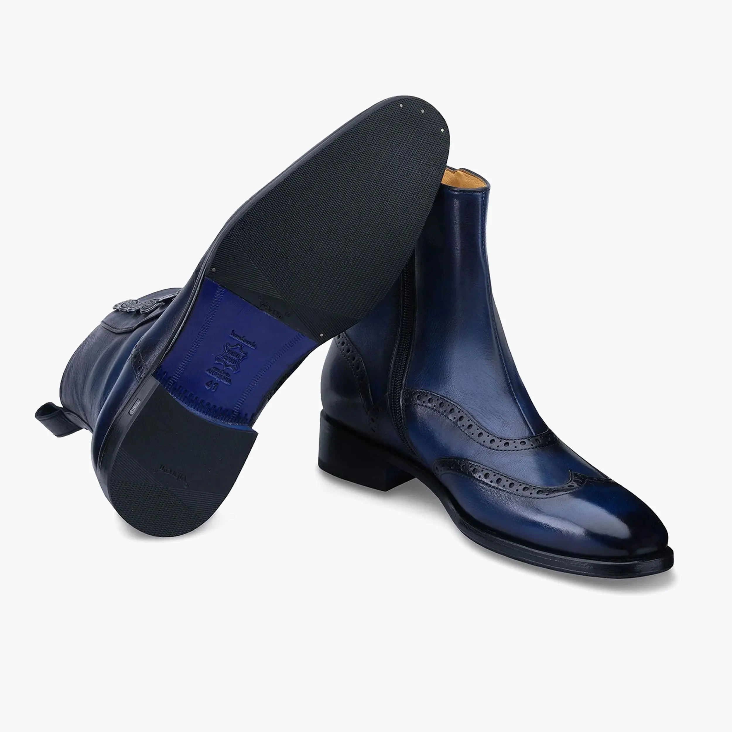 Men's Blue Leather Brogue Boot sold by Armos product image thumbnail 3