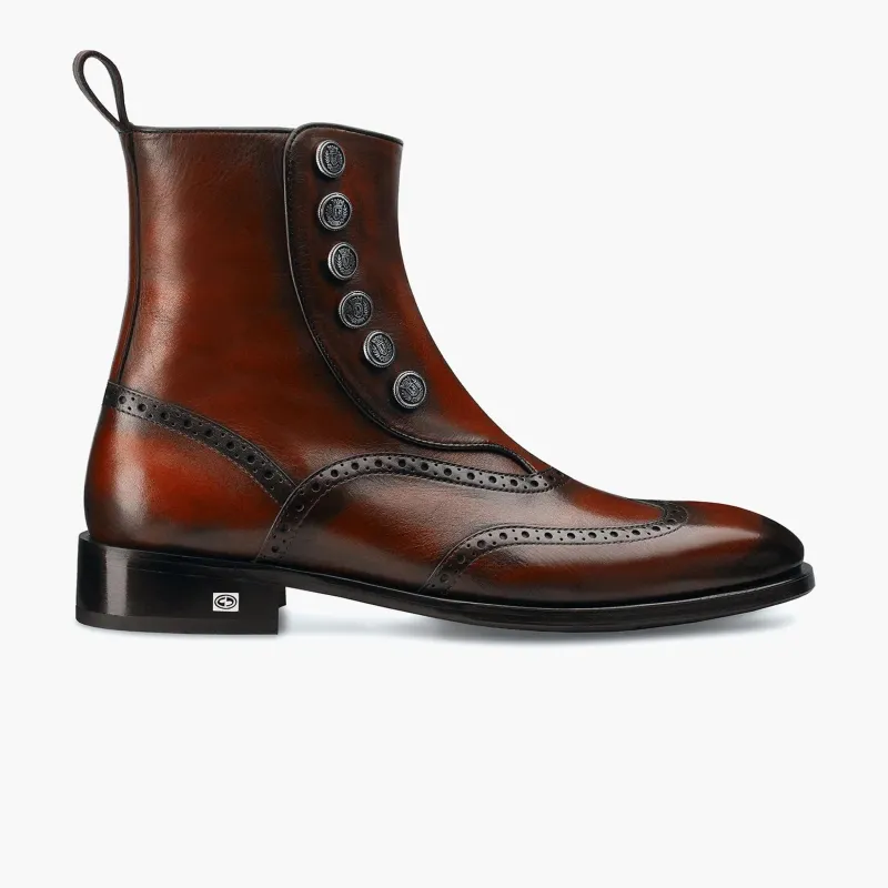 Men's Cognac Leather Brogue Boot sold by Armos