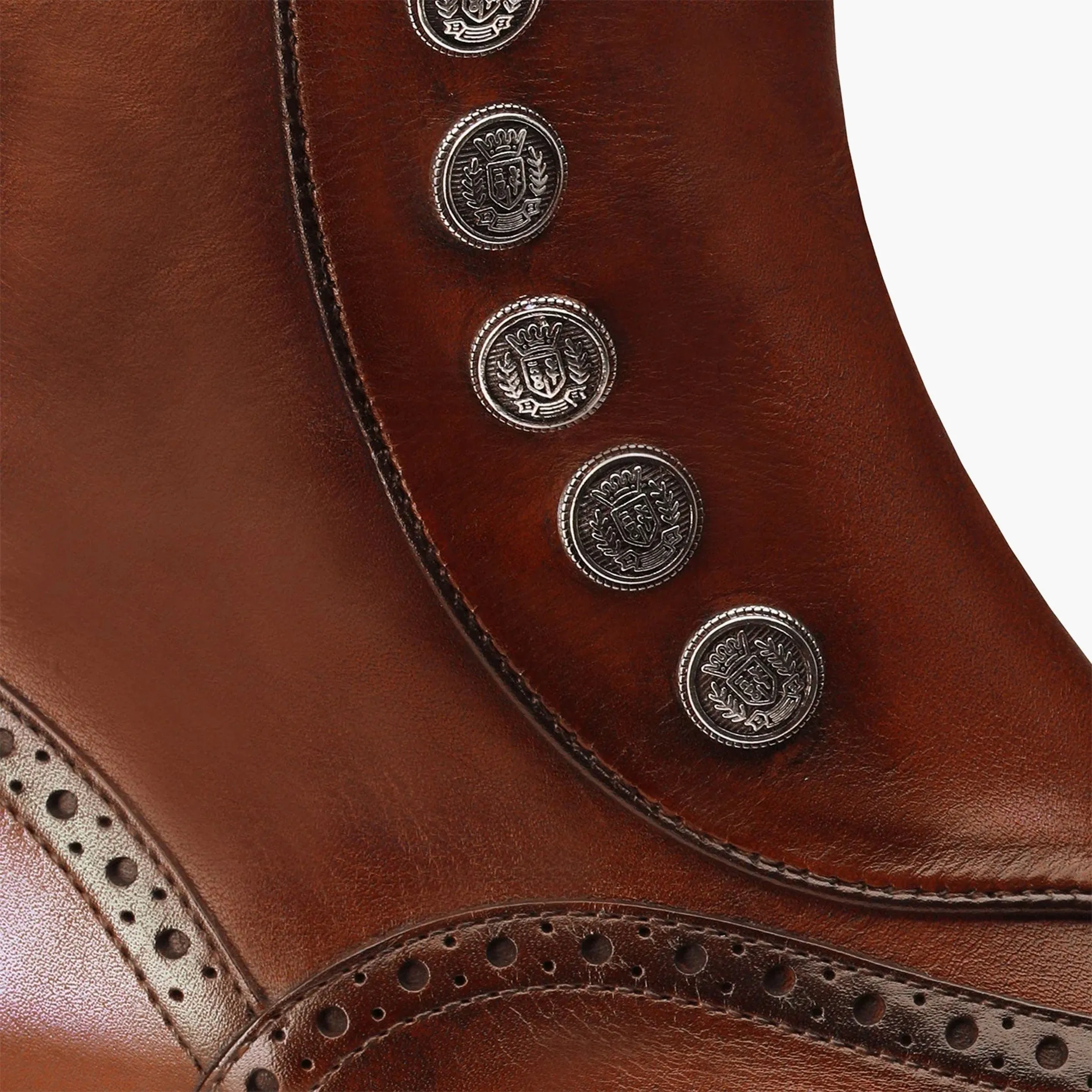 Men's Cognac Leather Brogue Boot sold by Armos product image thumbnail 4