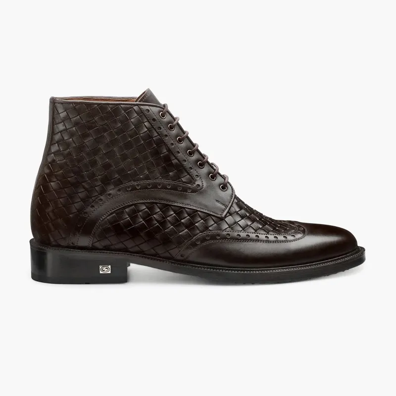 Men's Brown Woven Leather Boot sold by Armos