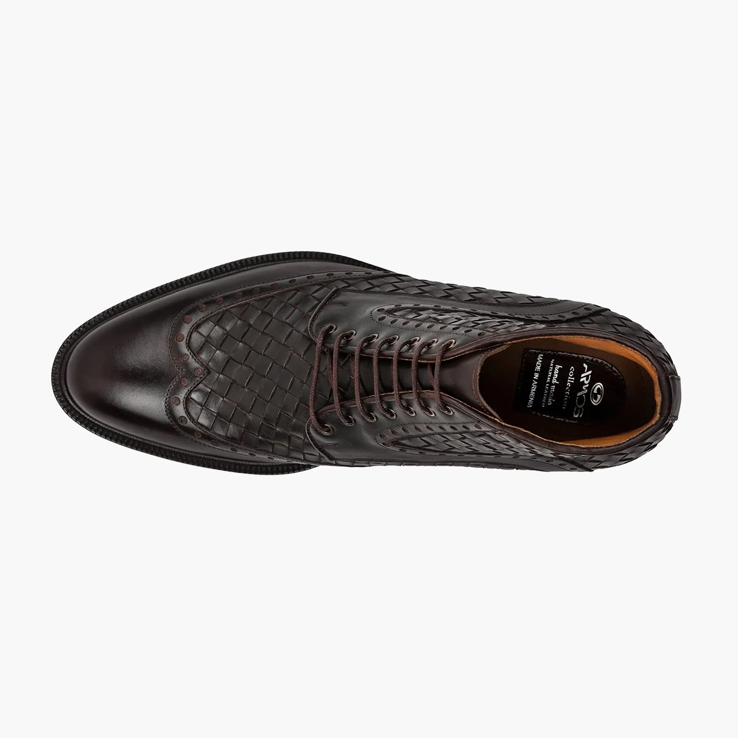 Men's Brown Woven Leather Boot sold by Armos product image thumbnail 4