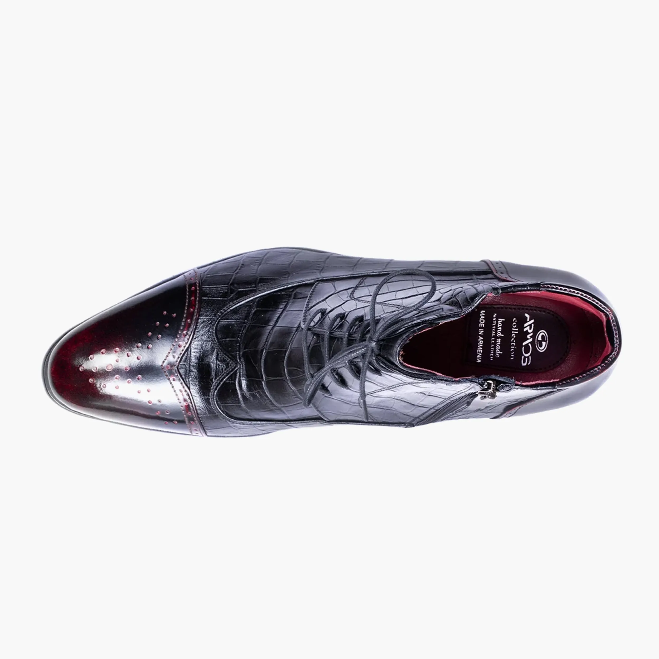 Men's Black & Burgundy Leather Brogue Boot sold by Armos product image thumbnail 4