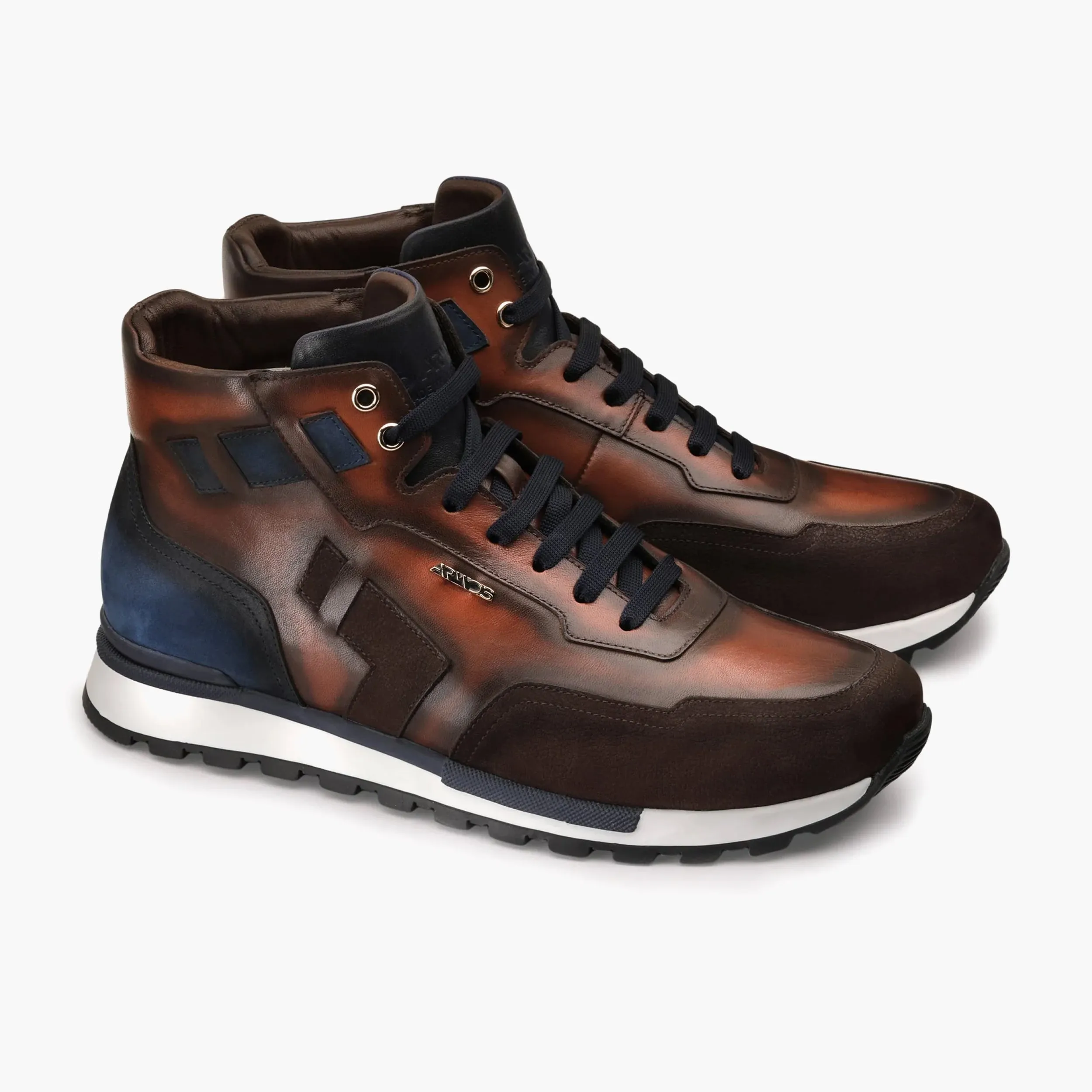 Men's Brown & Blue High-Top Sneaker sold by Armos product image thumbnail 2