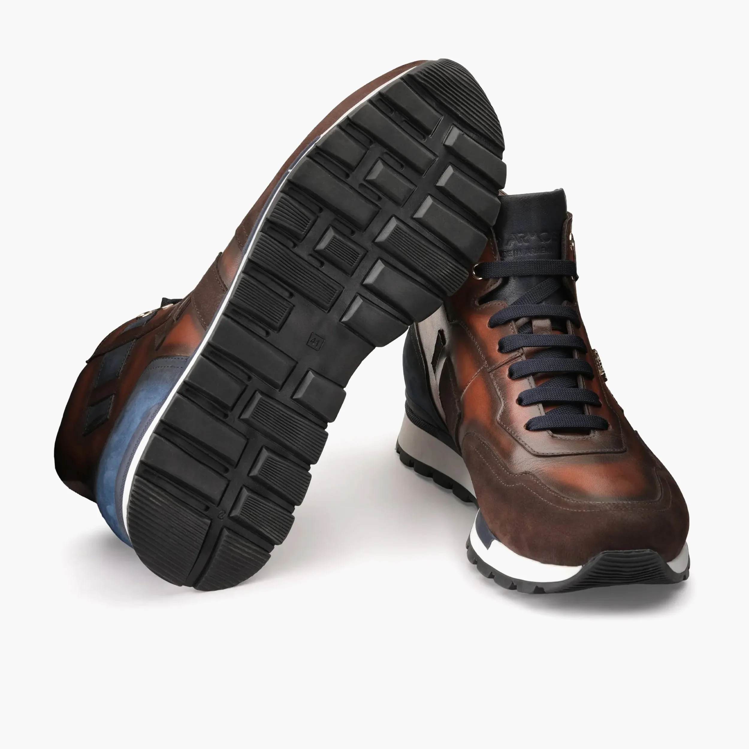 Men's Brown & Blue High-Top Sneaker sold by Armos product image thumbnail 3