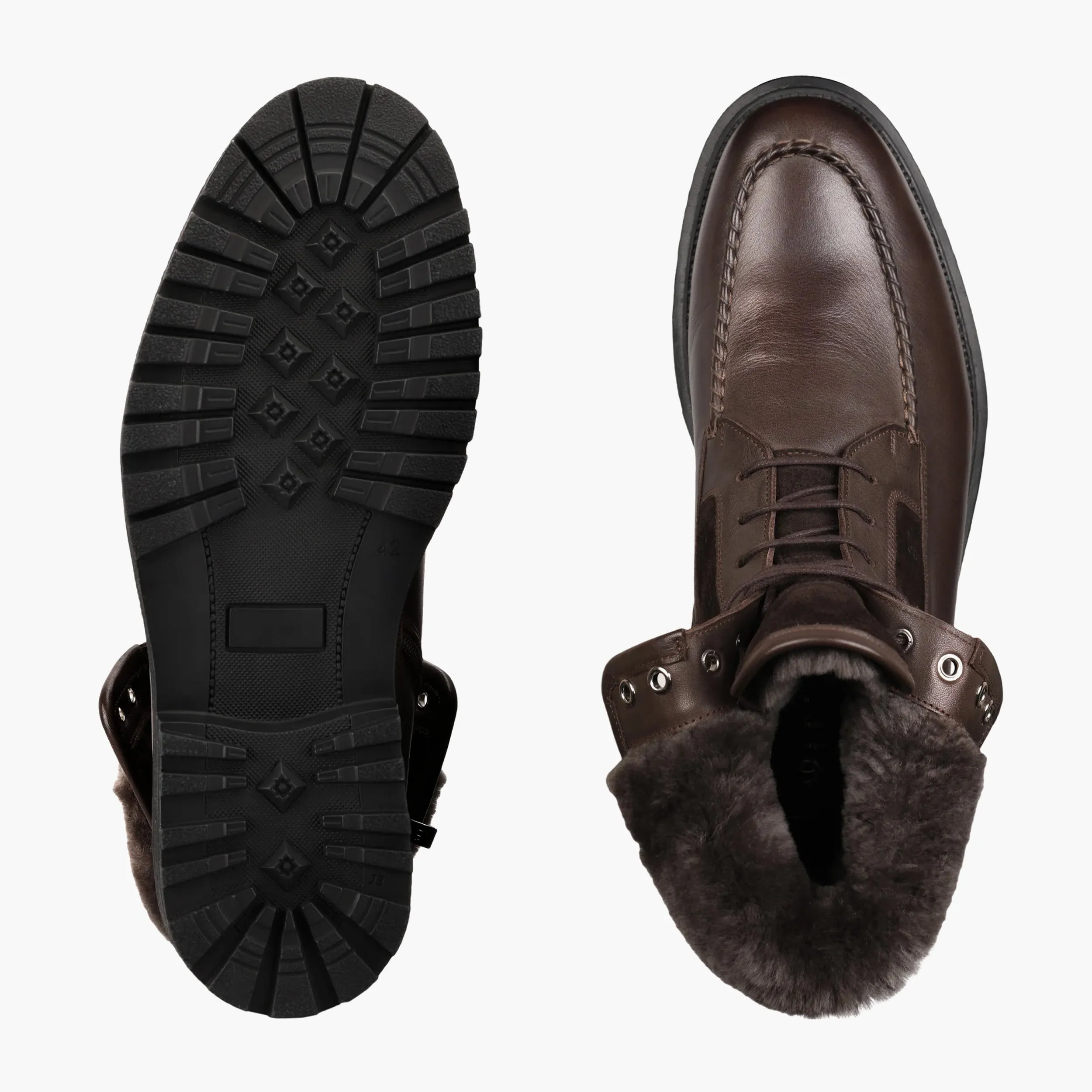 Men's Brown Leather Derby Winter Boot sold by Armos product image thumbnail 4