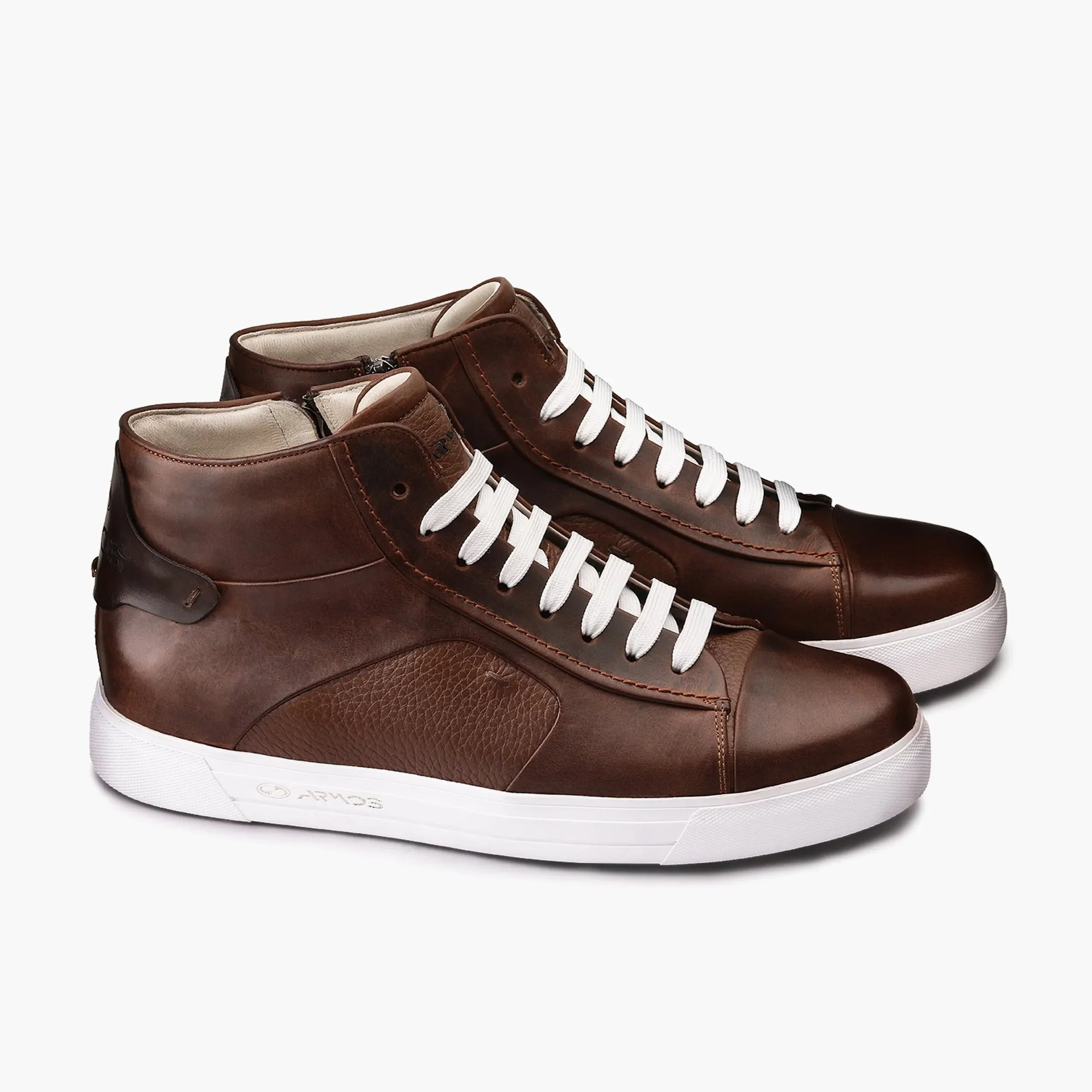 Men's Brown Leather High-Top Sneaker sold by Armos product image thumbnail 2