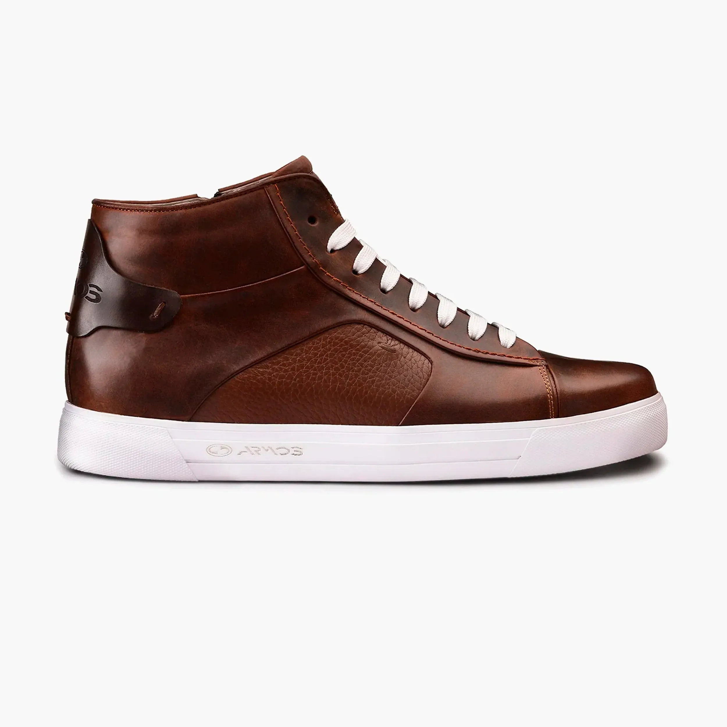 Men's Brown Leather High-Top Sneaker sold by Armos
