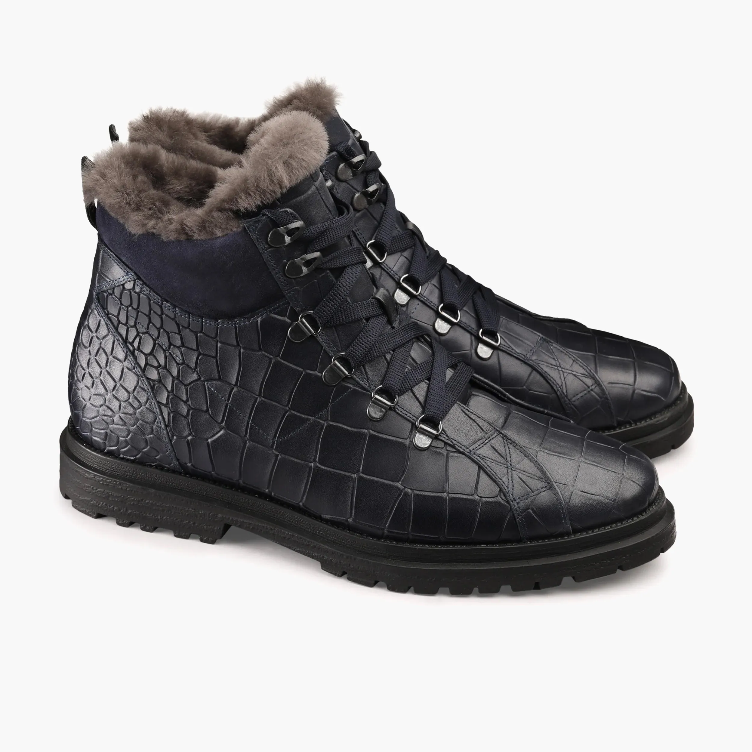 Men's Blue Croc-Print Boot with Fur Lining sold by Armos product image thumbnail 2