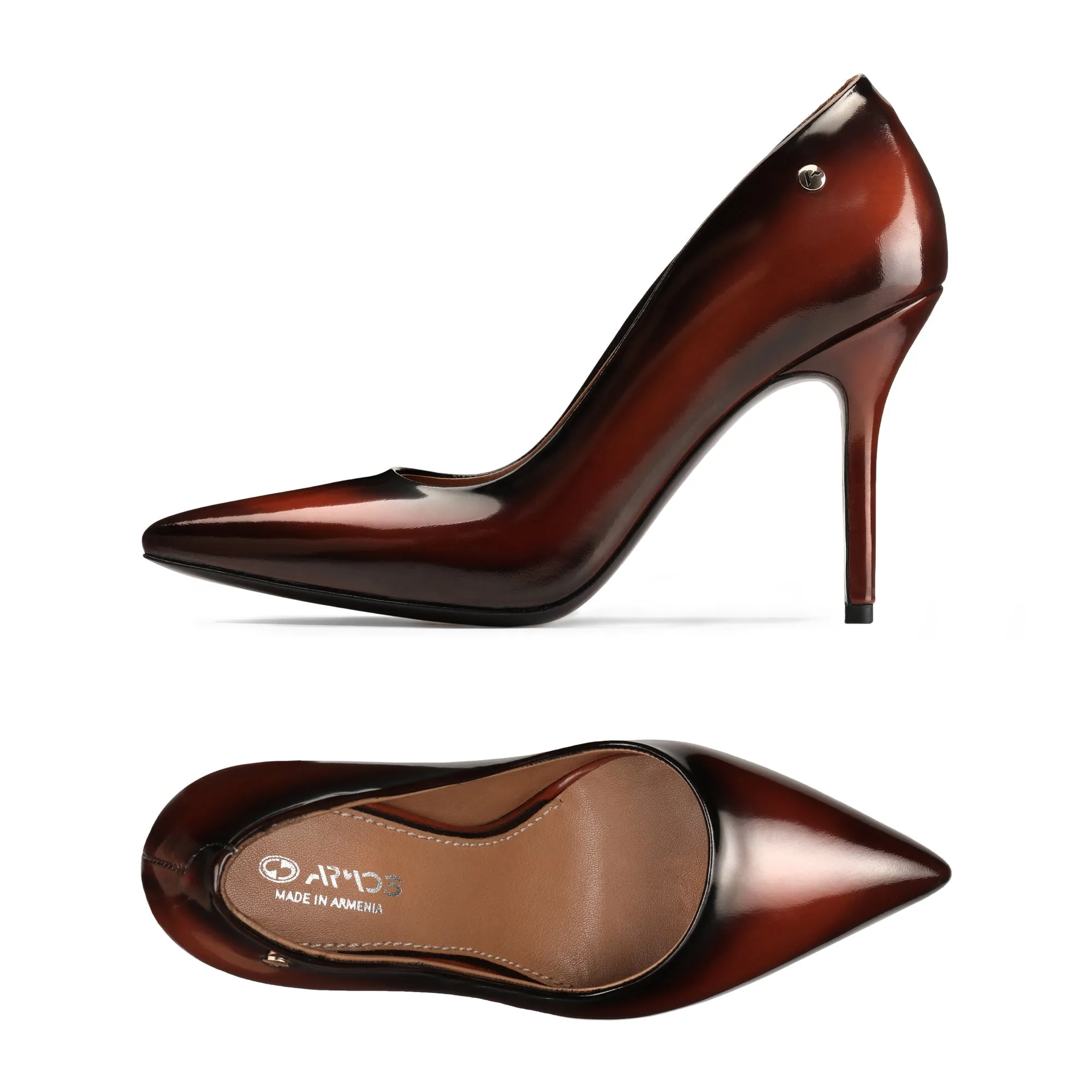 Women's Black & Brown Patent Leather Pump sold by Armos product image thumbnail 3