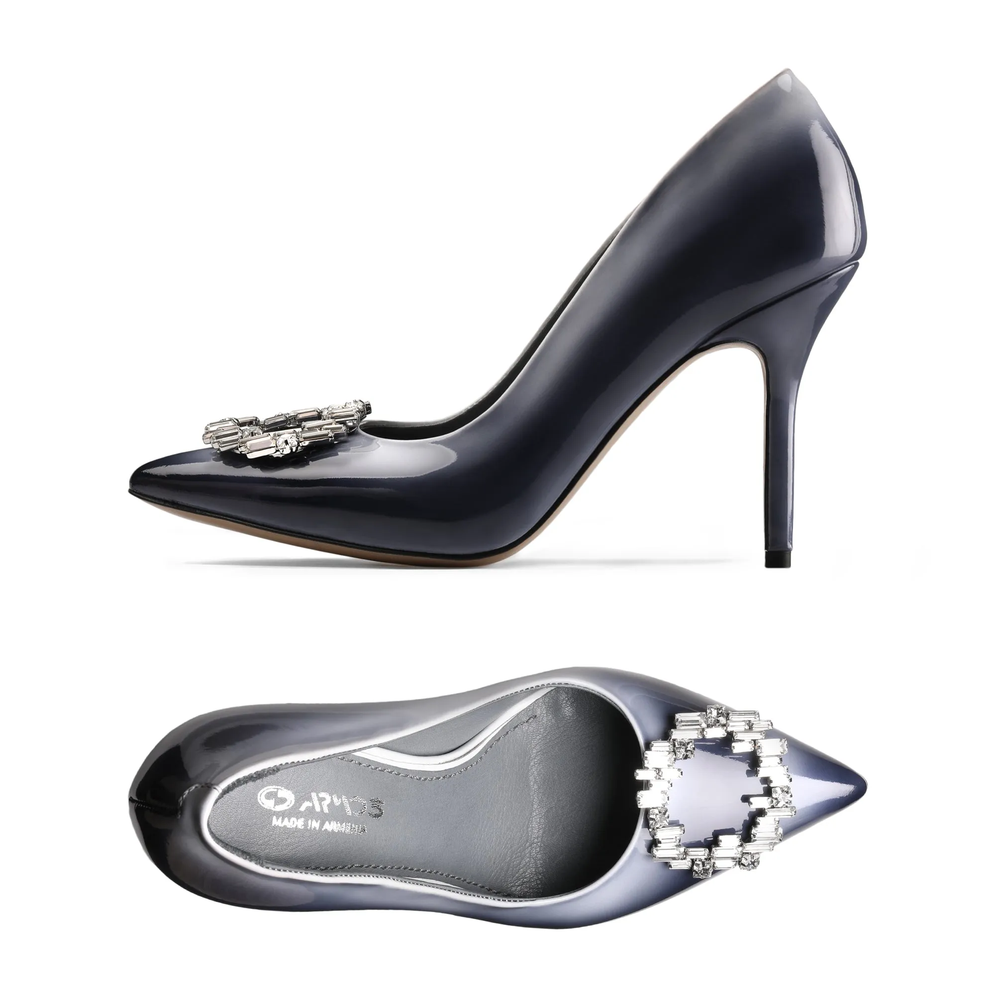 Women’s Gray & Blue Patent Pump sold by Armos product image thumbnail 3