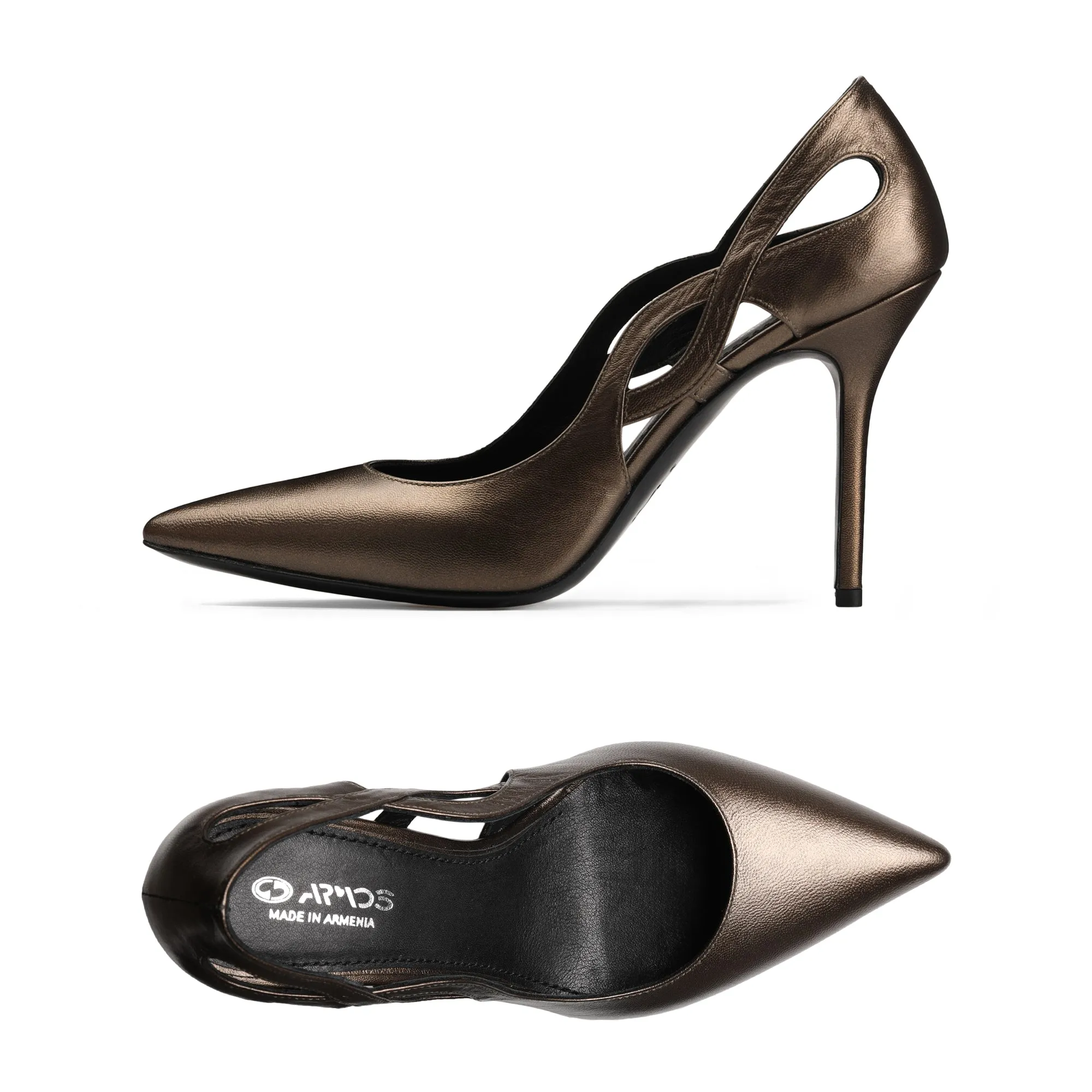 Women’s Bronze Leather Pump sold by Armos product image thumbnail 3