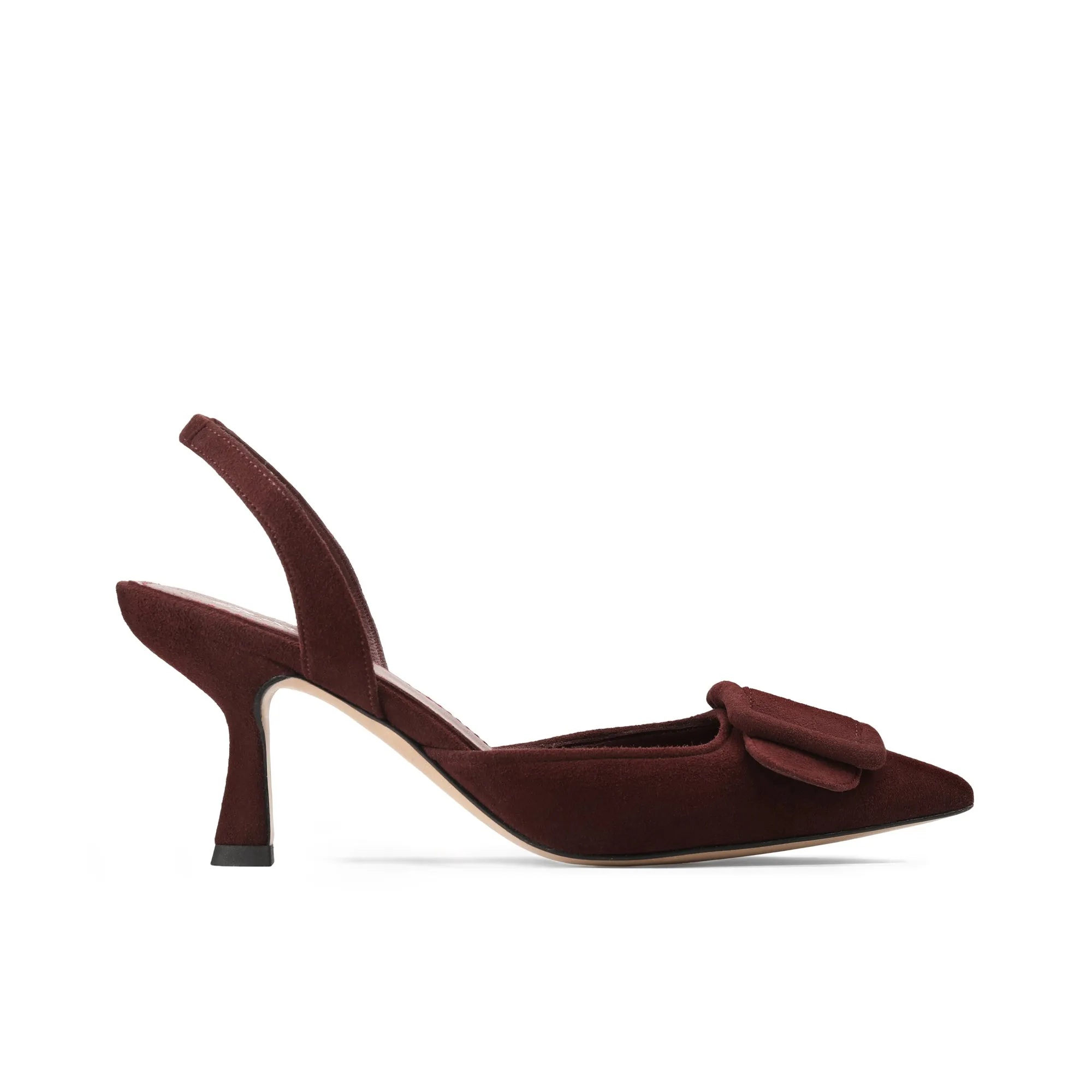Women’s Burgundy Suede Slingback Pump sold by Armos