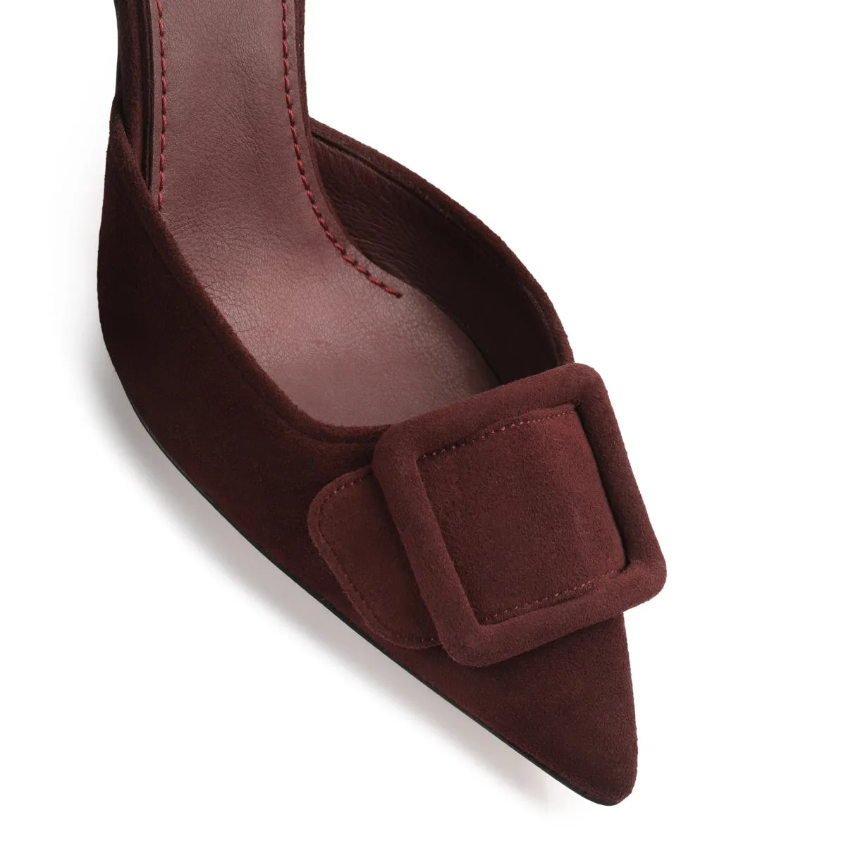 Women’s Burgundy Suede Slingback Pump sold by Armos product image thumbnail 4