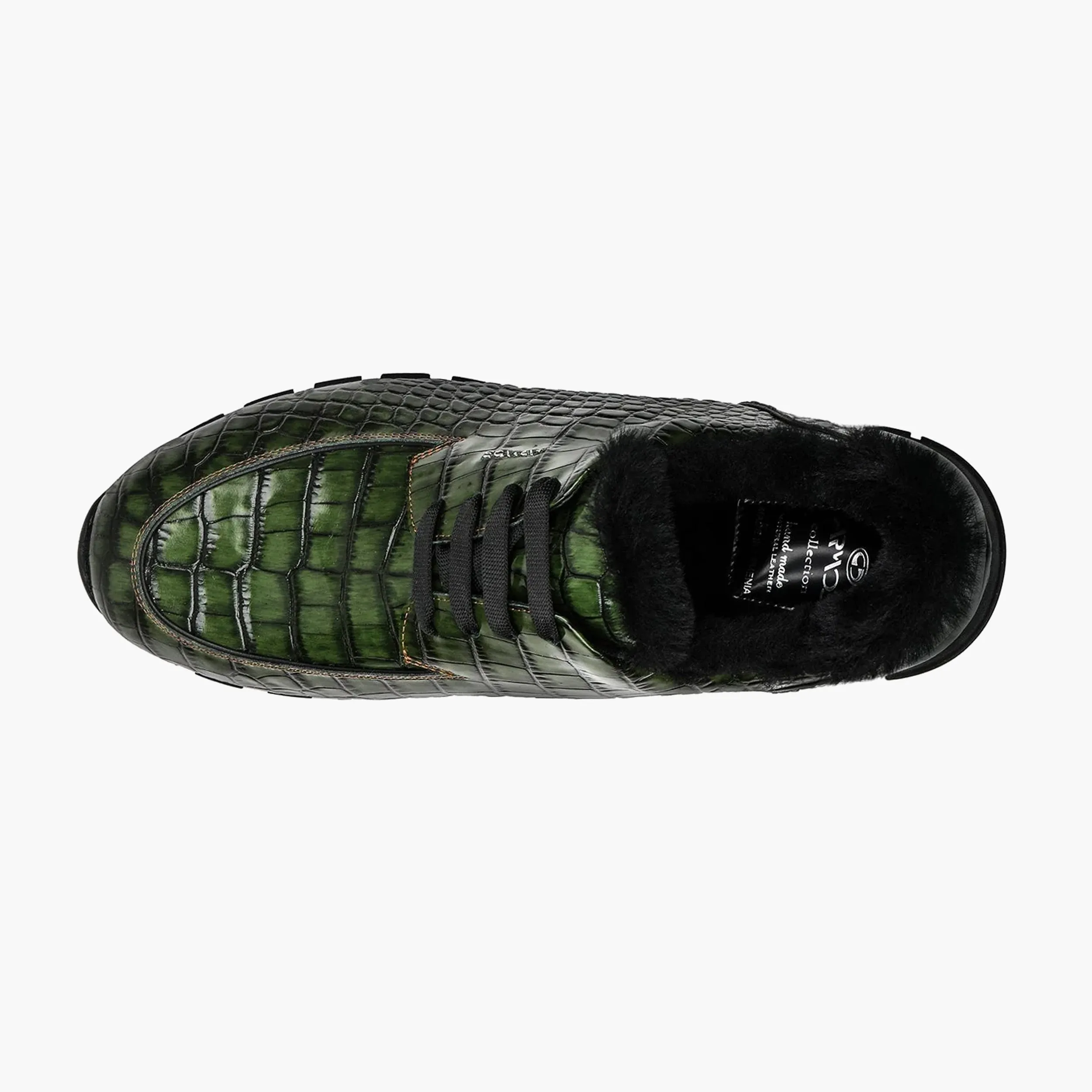 Men's Dark Green Glossy Croc-Print Sneaker sold by Armos product image thumbnail 4