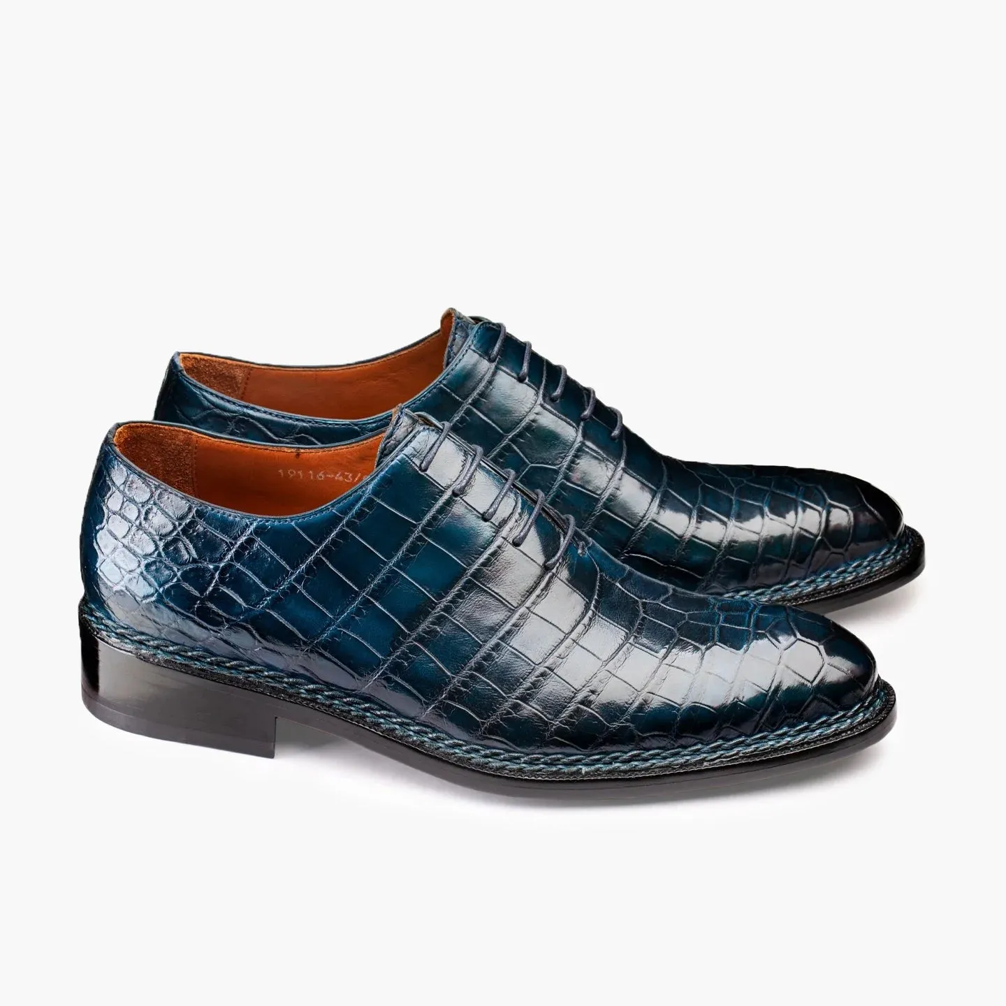 Men's Blue Crocodile Leather Oxford sold by Armos product image thumbnail 2