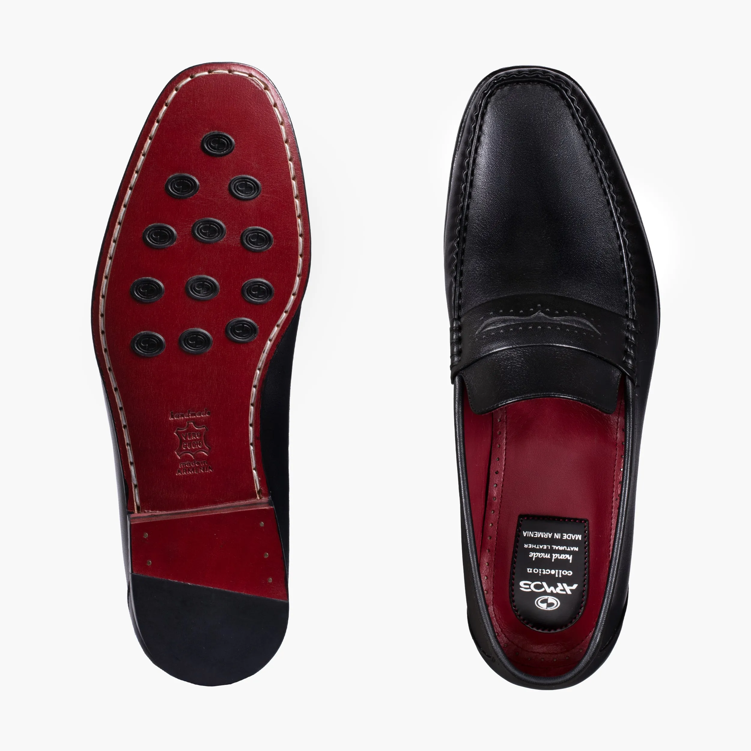 Men's Black Leather Slip-on Moccasin sold by Armos product image thumbnail 5