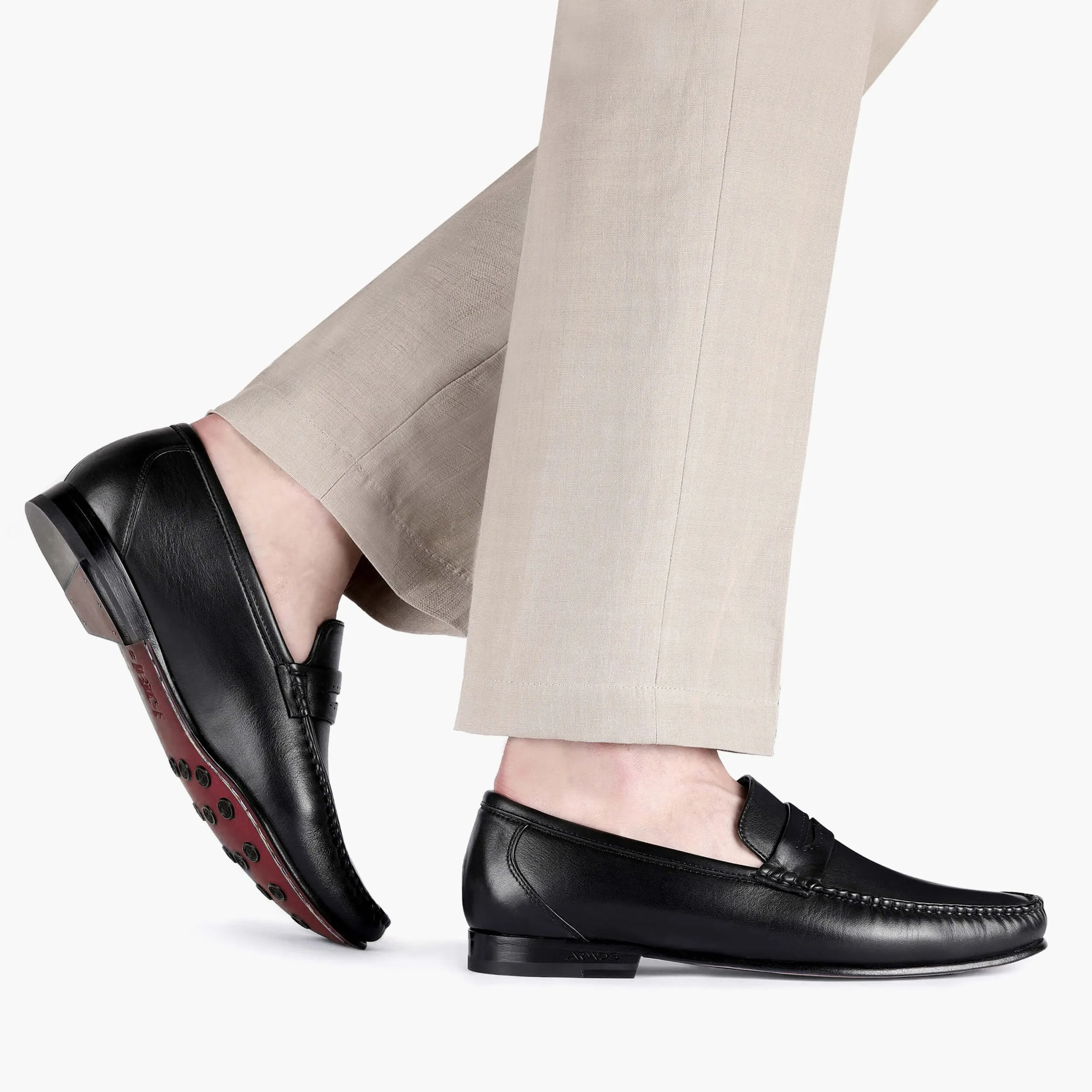 Men's Black Leather Slip-on Moccasin sold by Armos product image thumbnail 2