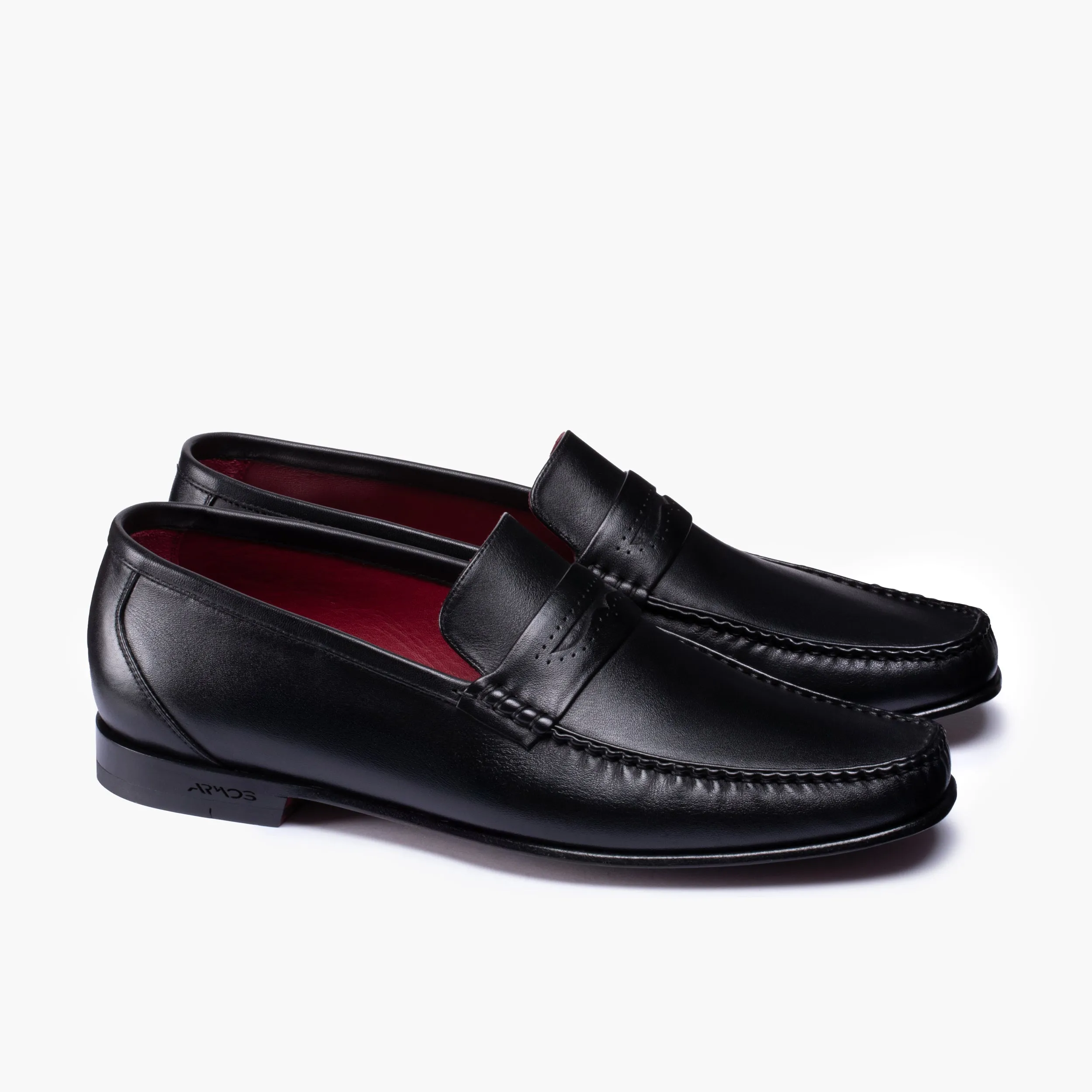 Men's Black Leather Slip-on Moccasin sold by Armos product image thumbnail 3