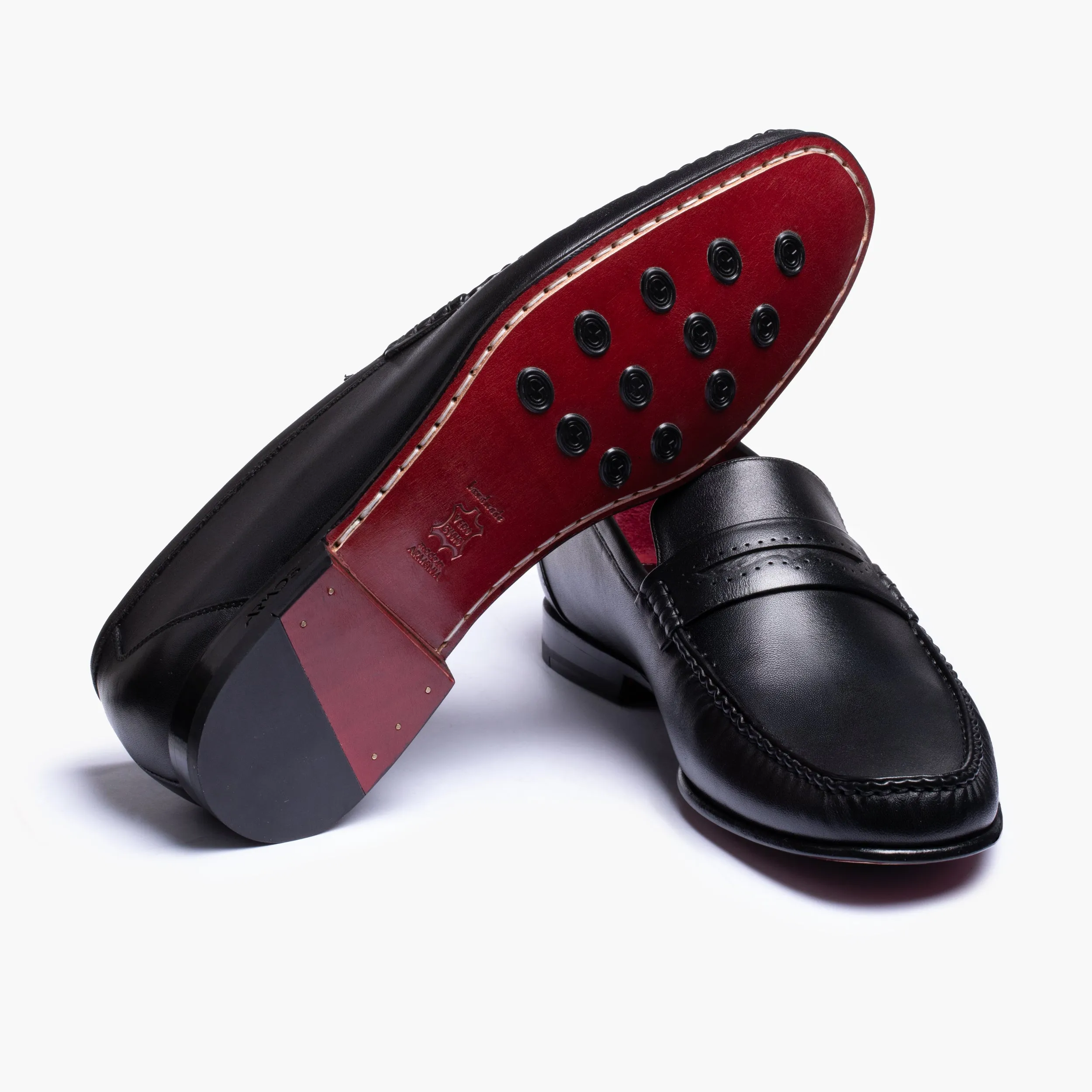 Men's Black Leather Slip-on Moccasin sold by Armos product image thumbnail 4