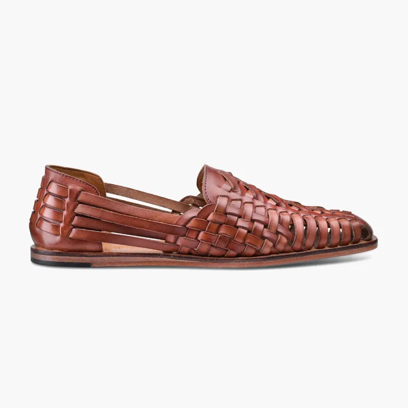 Men's Brown Leather Huarache Sandal sold by Armos