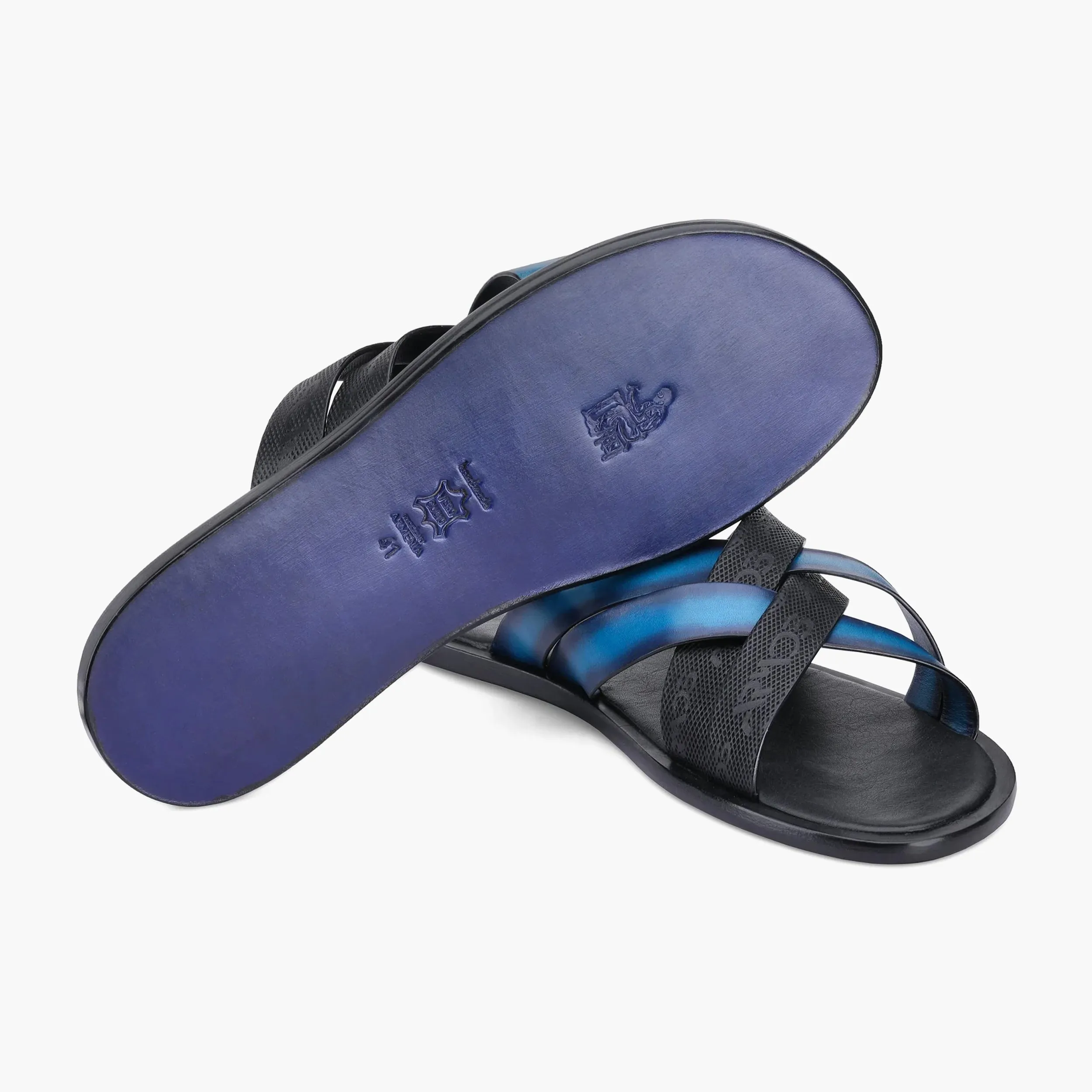 Men's Black And Blue Cross-strap Sandal sold by Armos product image thumbnail 3