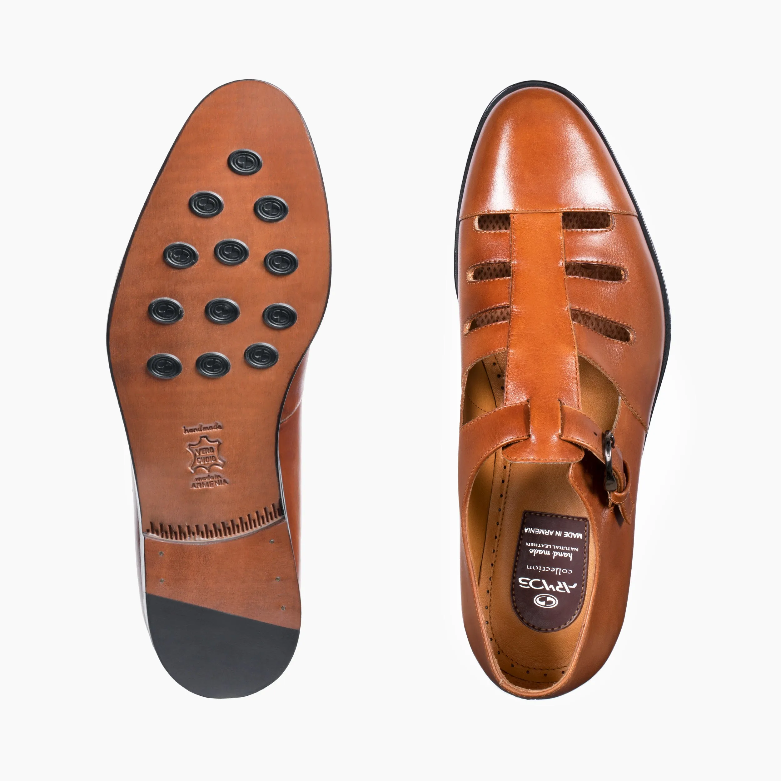 Men's Brown Closed-toe Fisherman Sandal sold by Armos product image thumbnail 4