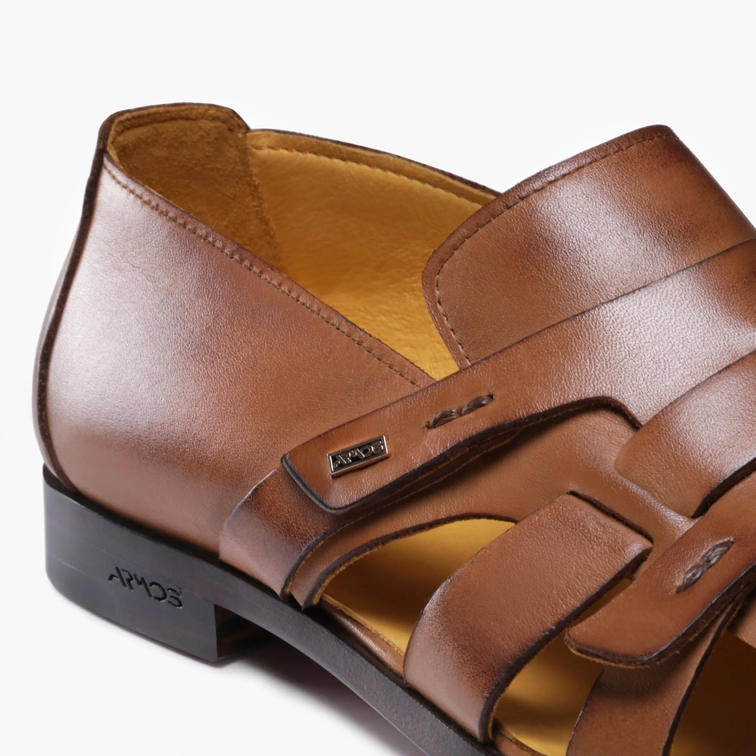 Men's Light Brown Leather Fisherman Sandal sold by Armos product image thumbnail 5