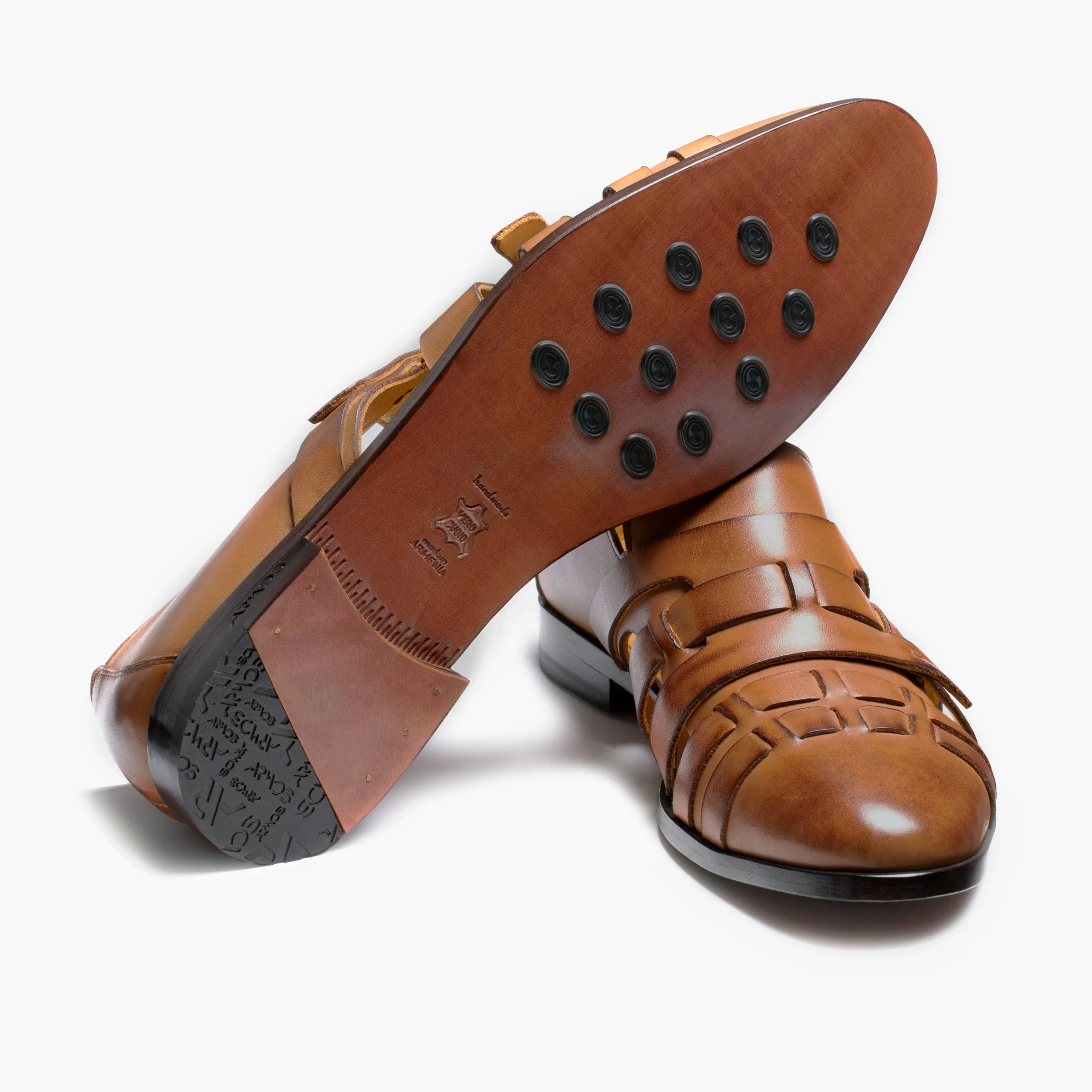 Men's Light Brown Leather Fisherman Sandal sold by Armos product image thumbnail 3