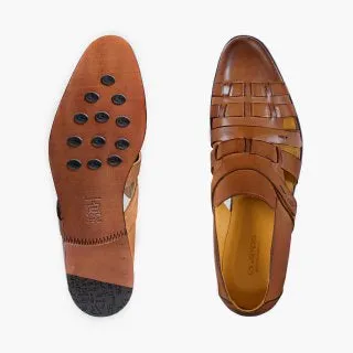 Men's Light Brown Leather Fisherman Sandal sold by Armos product image thumbnail 4