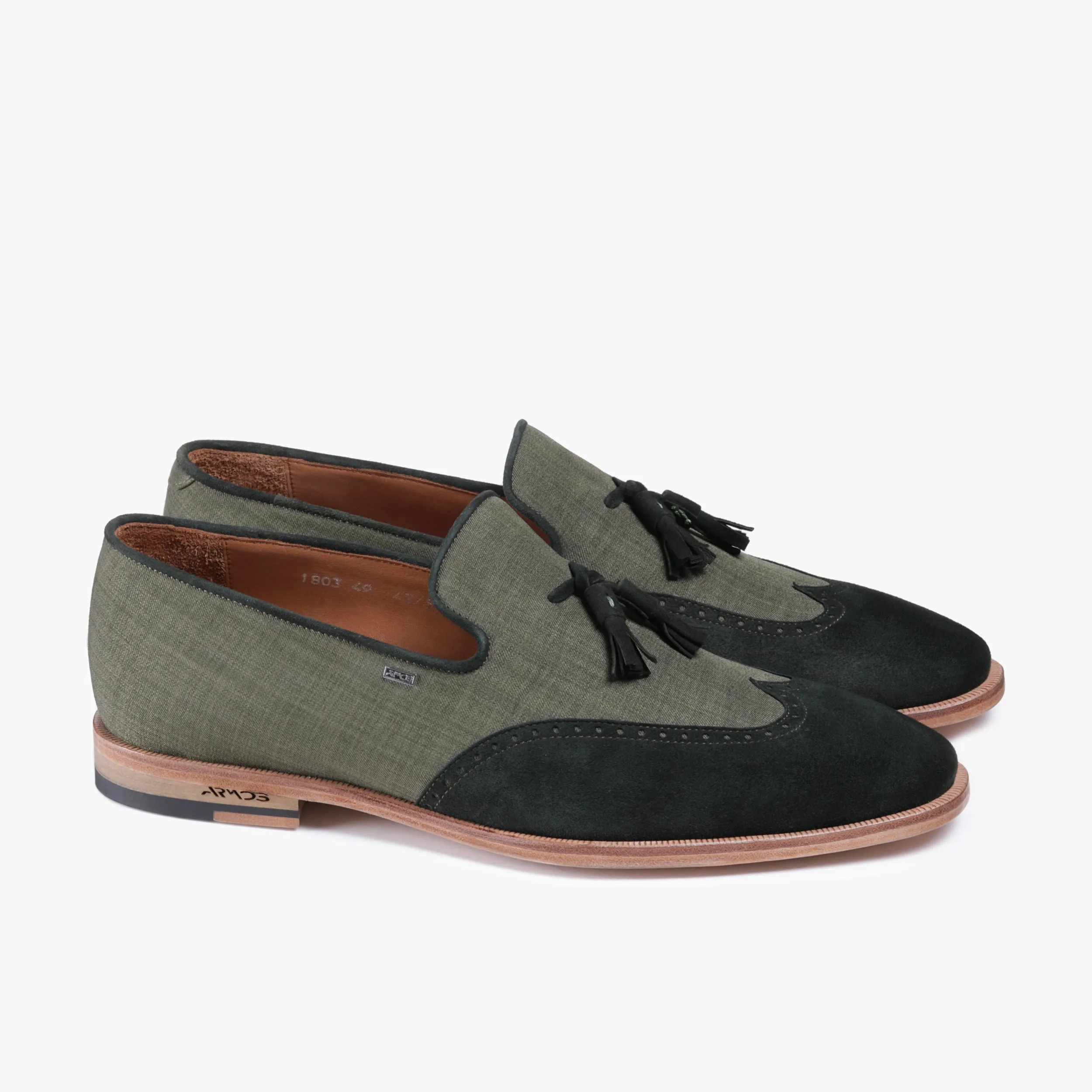 Men’s Green Linen Fiber Tassel Loafers sold by Armos product image thumbnail 3