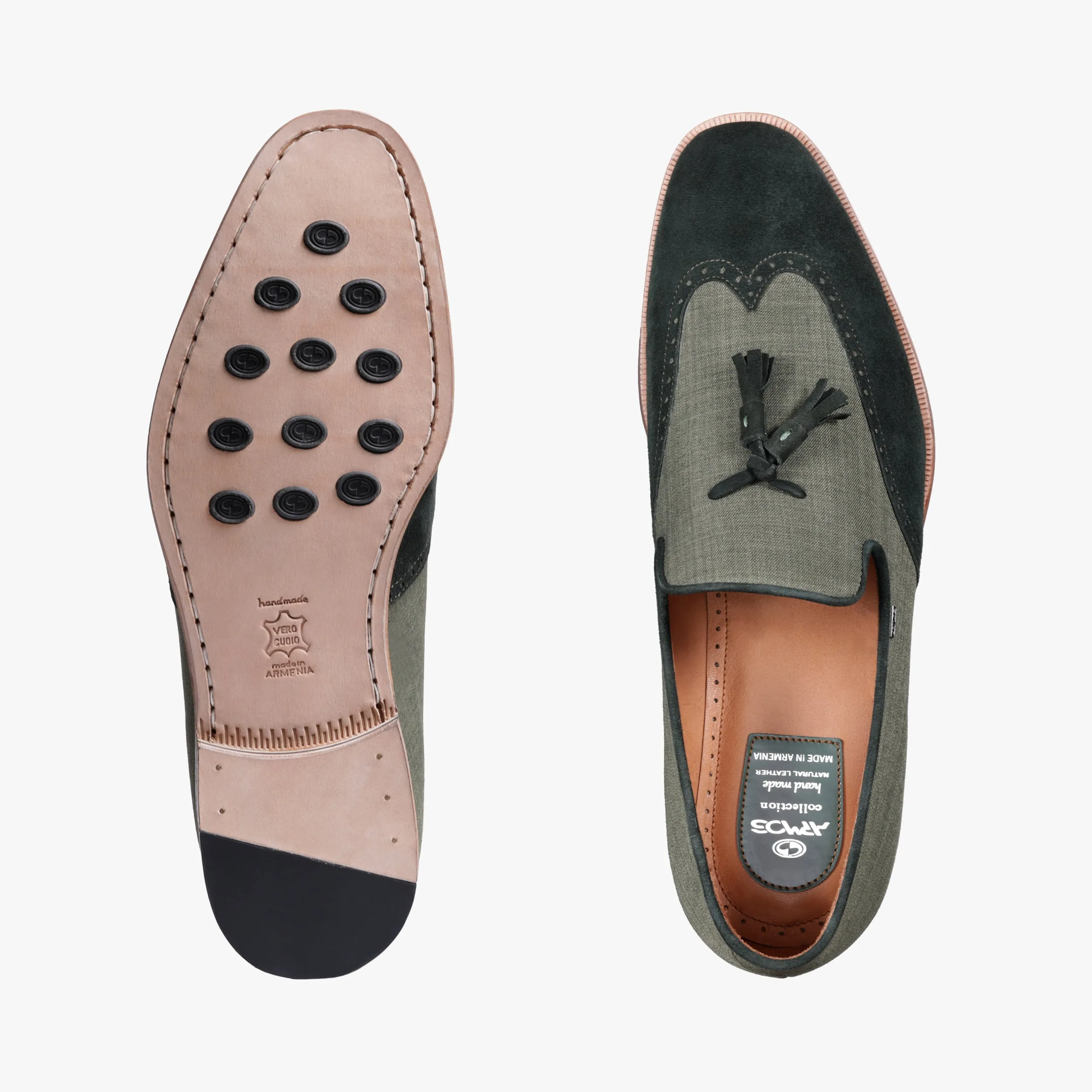 Men’s Green Linen Fiber Tassel Loafers sold by Armos product image thumbnail 5