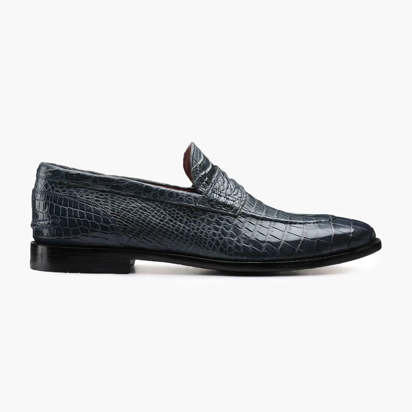Men's Gray & Blue Crocodile Leather Loafer sold by Armos