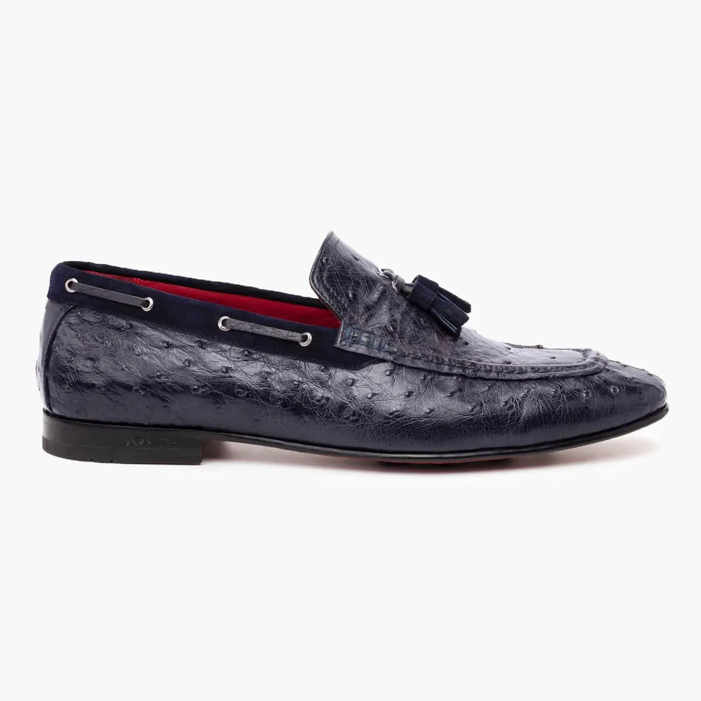 Men's Ink Blue Ostrich Leather Loafer sold by Armos