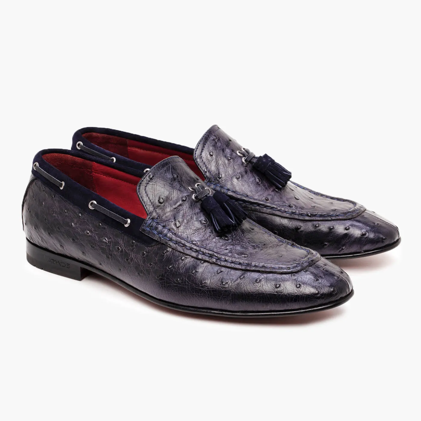 Men's Ink Blue Ostrich Leather Loafer sold by Armos product image thumbnail 2