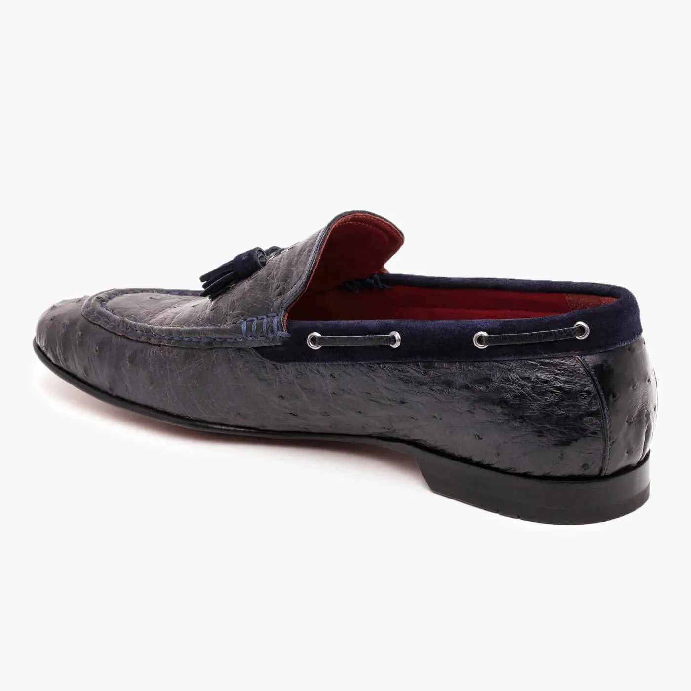 Men's Ink Blue Ostrich Leather Loafer sold by Armos product image thumbnail 4