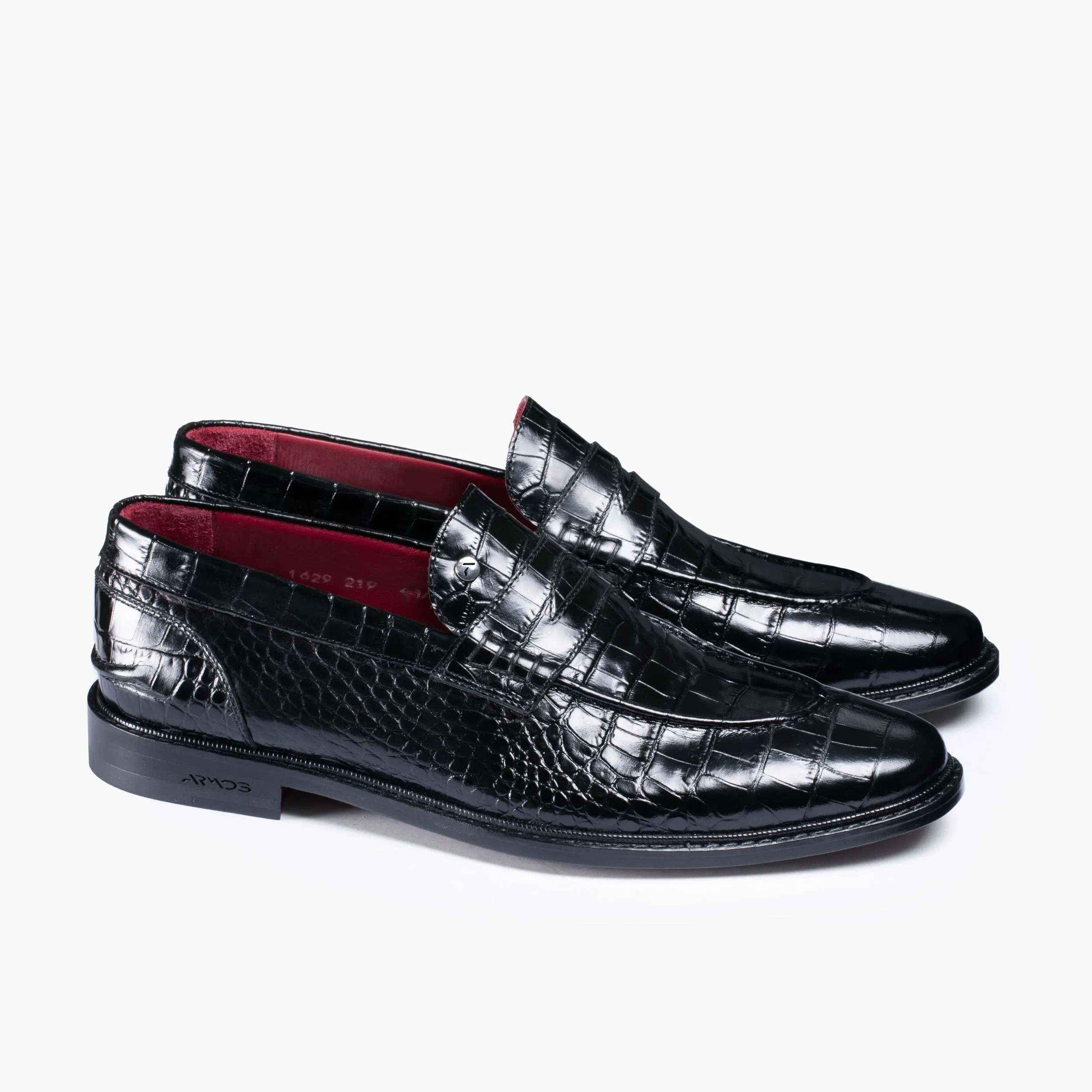 Men's Black Croc-print Penny Loafer sold by Armos product image thumbnail 3