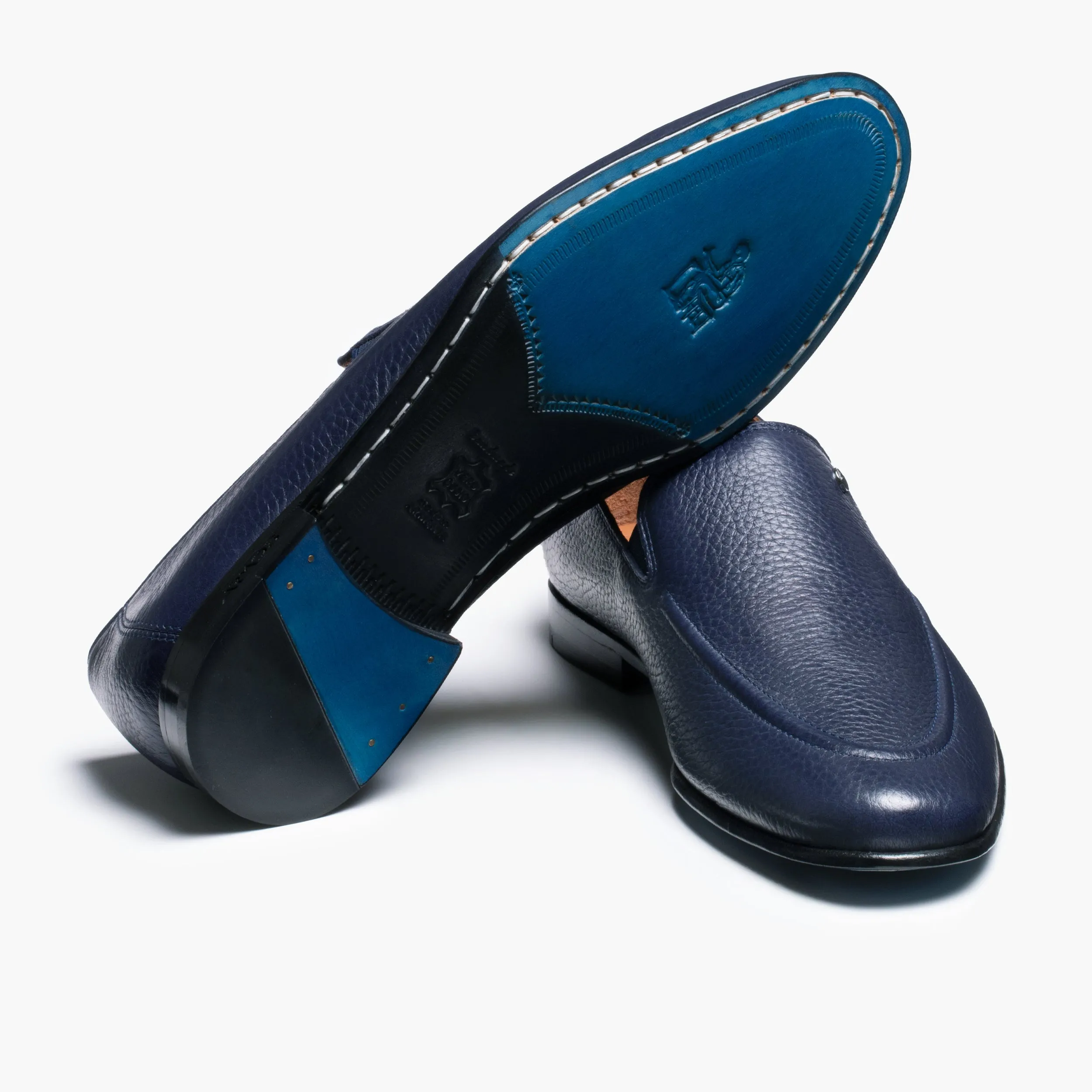 Men's Navy Blue Leather Loafer sold by Armos product image thumbnail 4