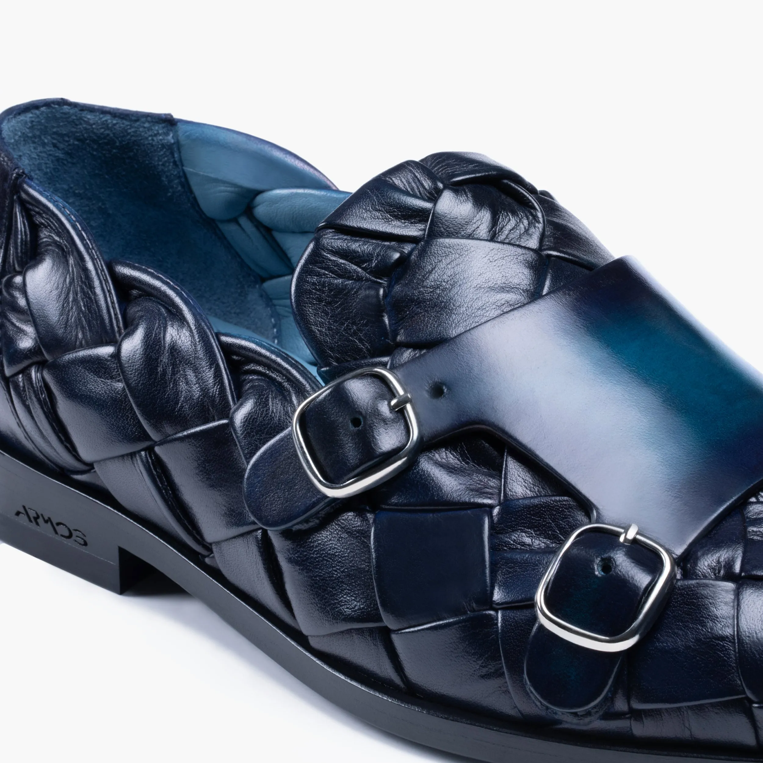 Men’s Blue Woven Double Monk Strap sold by Armos product image thumbnail 5