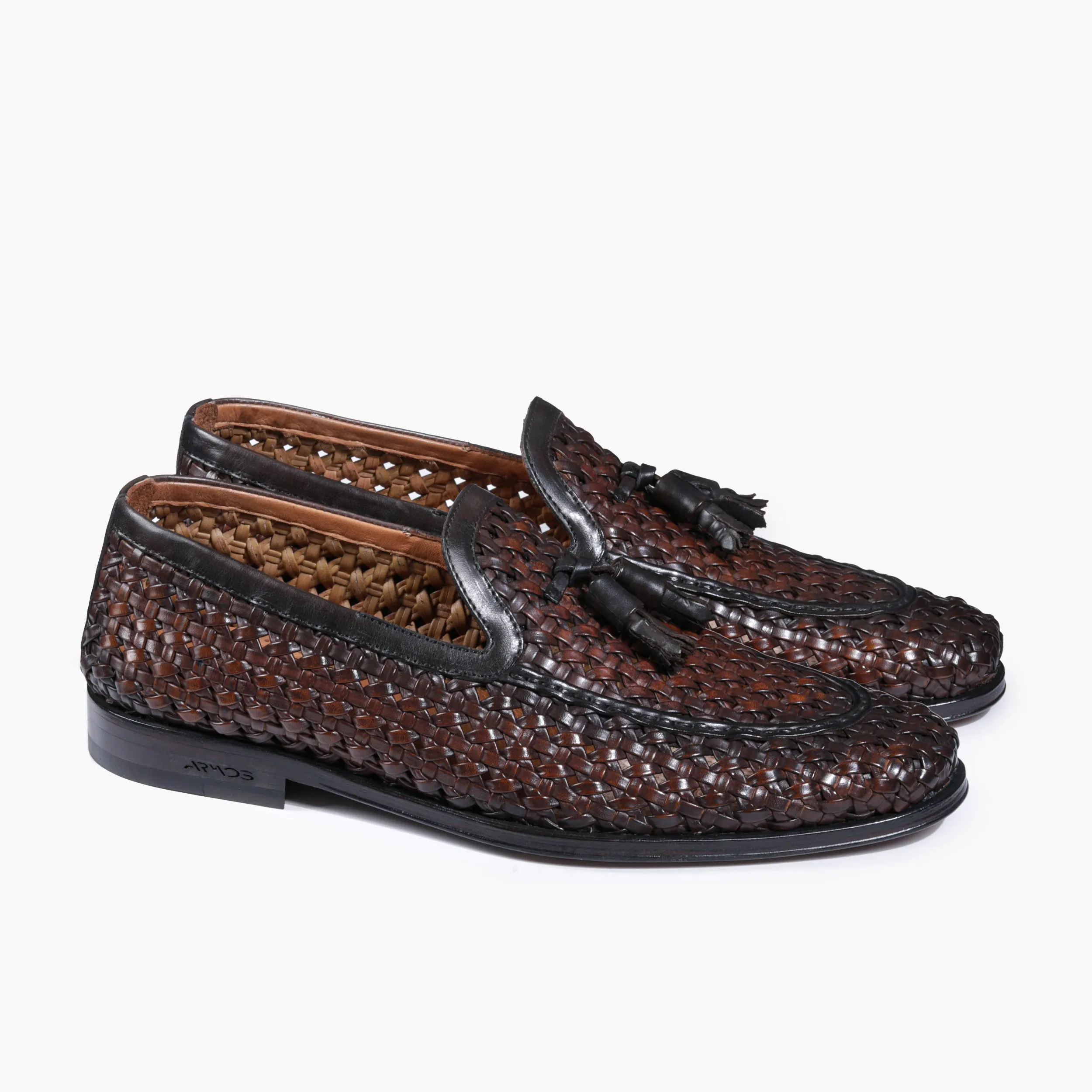 Men's Brown Woven Leather Tassel Loafer sold by Armos product image thumbnail 3