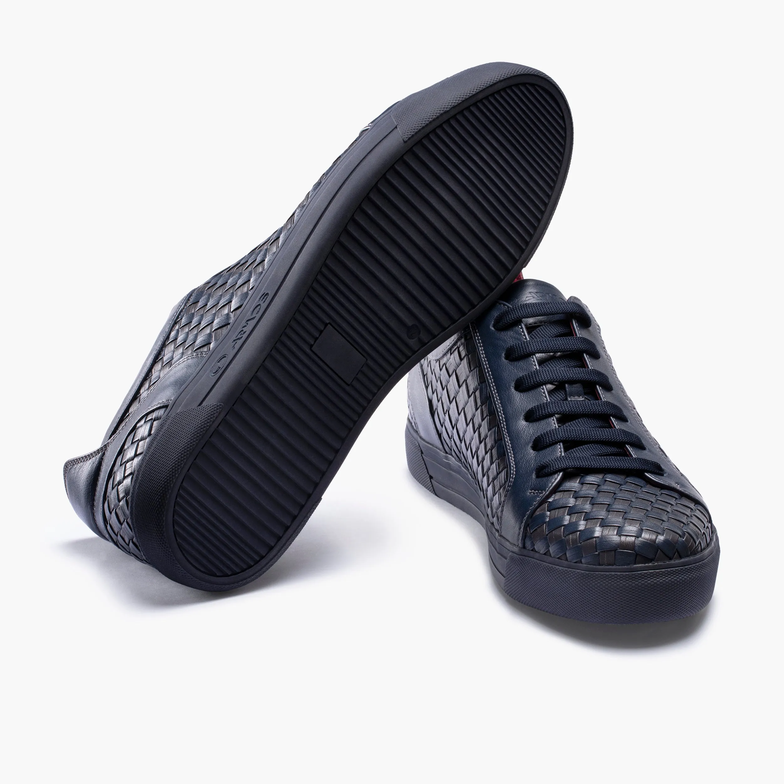 Men’s Dark Blue Leather Woven Sneaker sold by Armos product image thumbnail 4