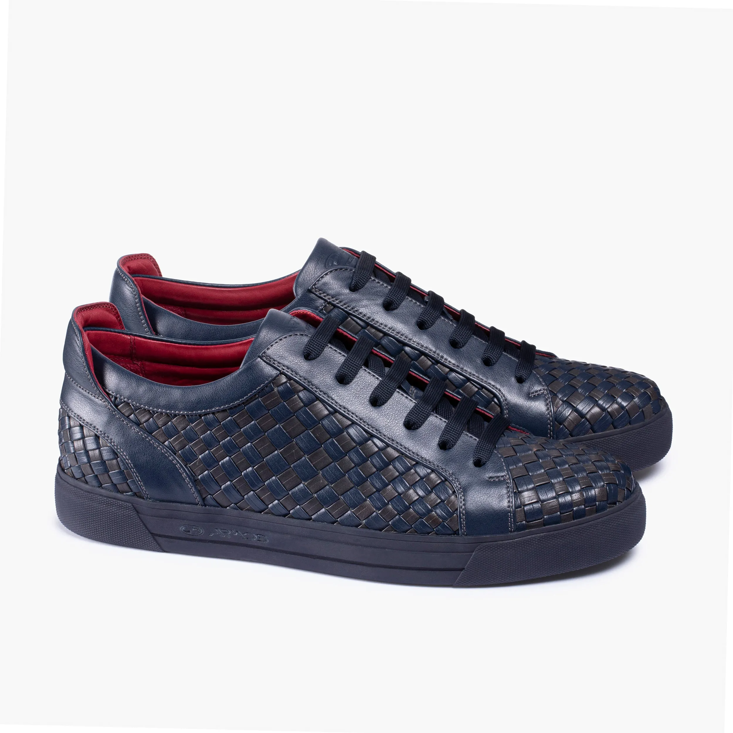 Men’s Dark Blue Leather Woven Sneaker sold by Armos product image thumbnail 3