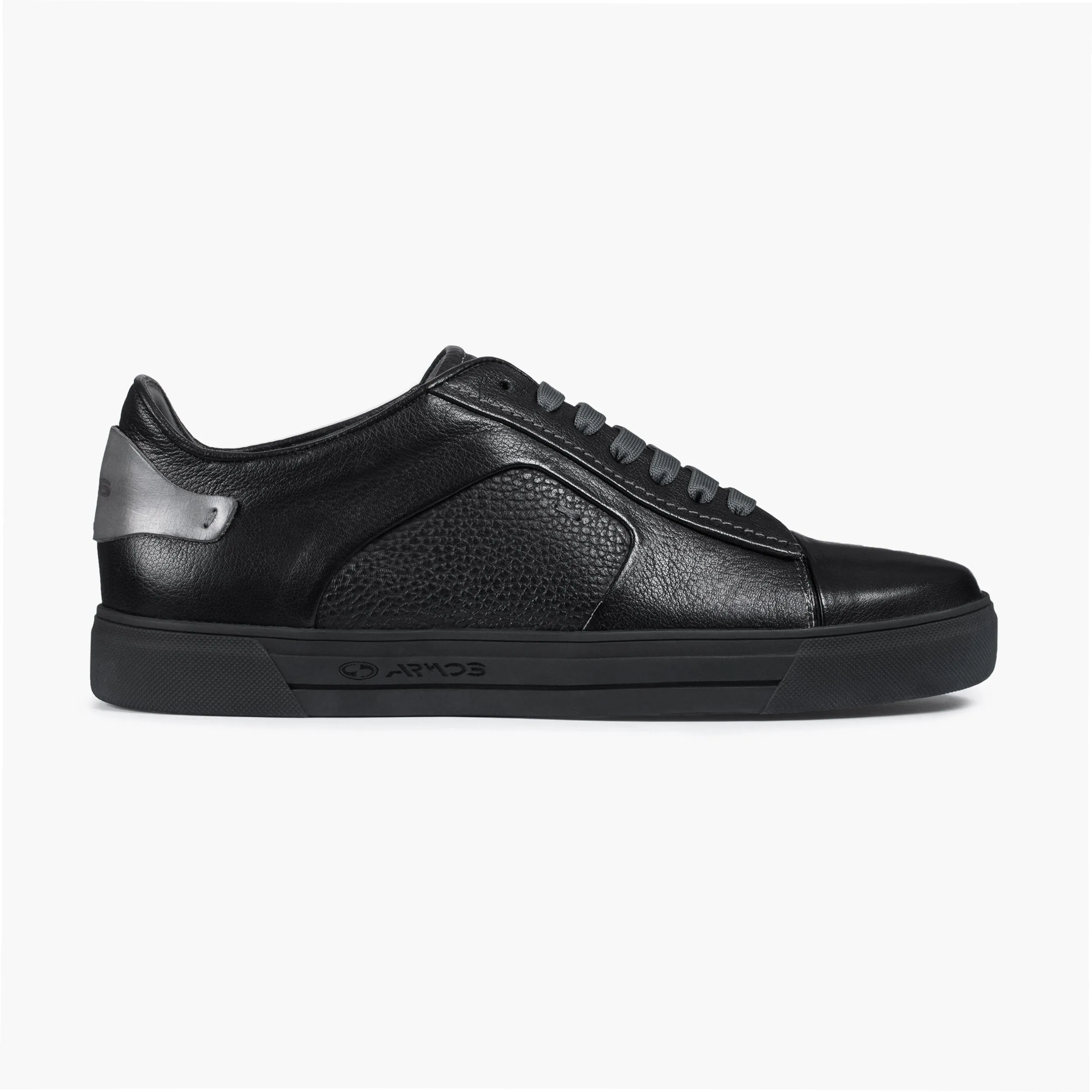 Men's Black Sneaker with Silver Inserts sold by Armos