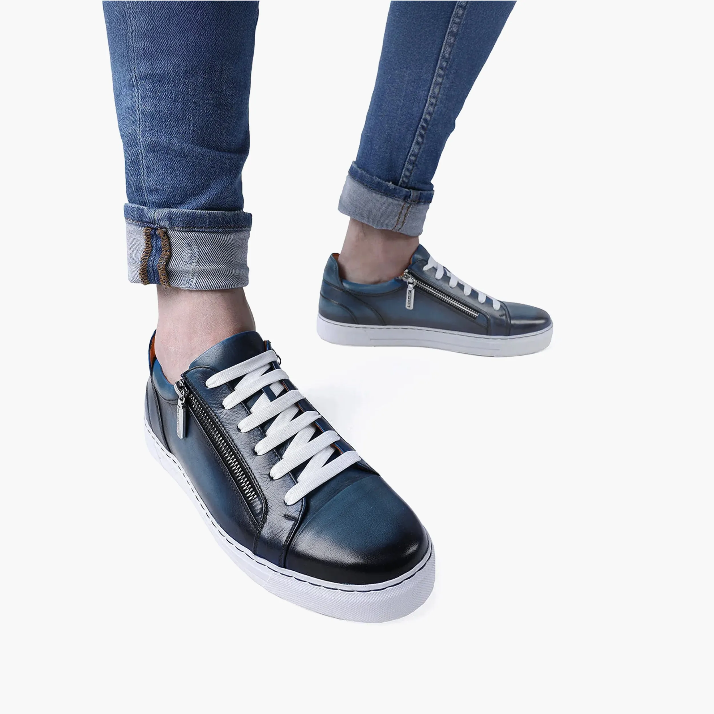 Men's Blue Patina Leather Sneaker sold by Armos product image thumbnail 2