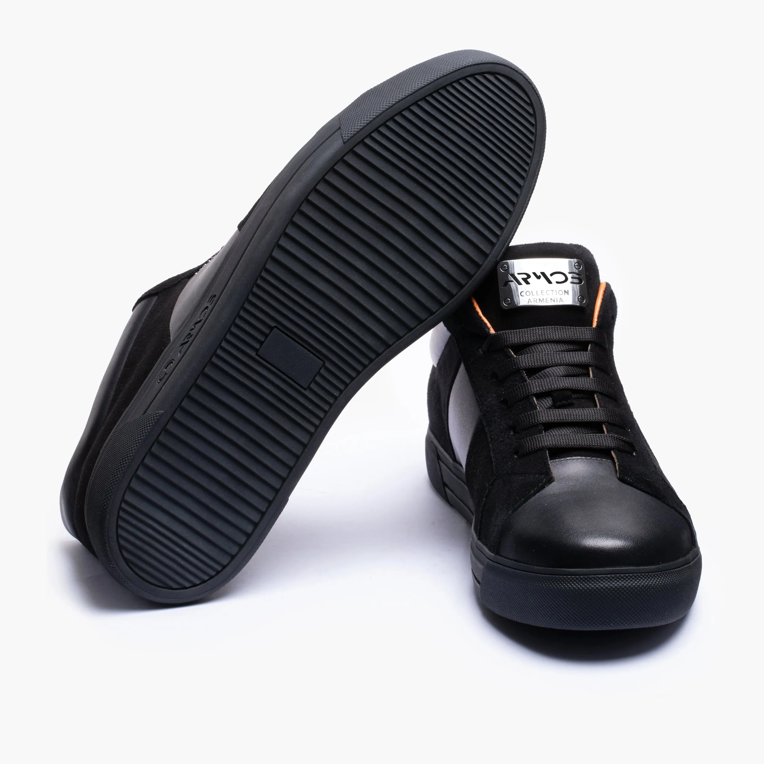 Men's Black Leather and Suede Sneaker sold by Armos product image thumbnail 4
